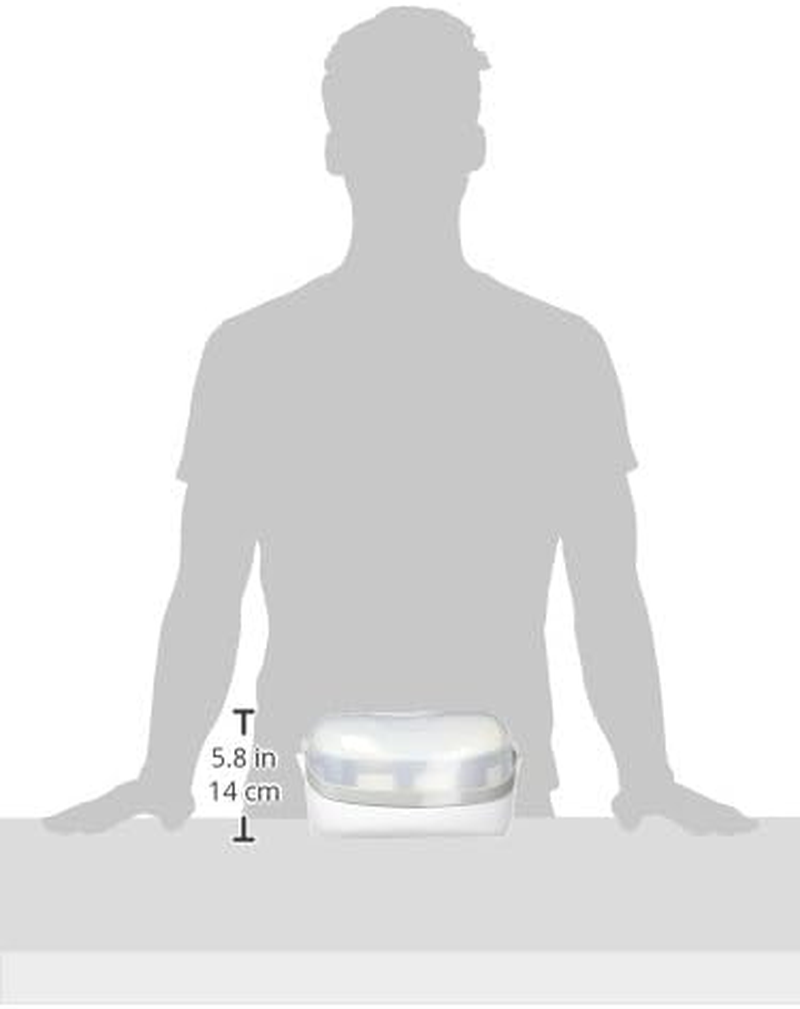 Microwave Steam Sterilizer - Eliminates 99.9% of Harmful Bacteria Quickly and Naturally with the Power of Steam, White/Grey image number 4