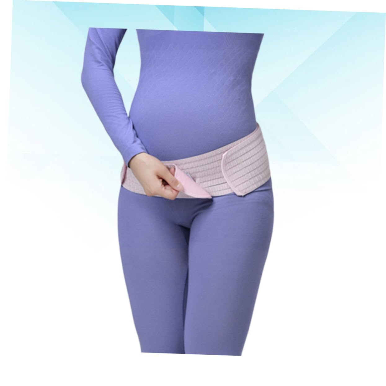 Pregnant Women Dual-Layer Breathable Abdominal Support Belt Pink Free Size Postpartum Pelvic Waist Care Band Pregnancy Back Brace image number 1