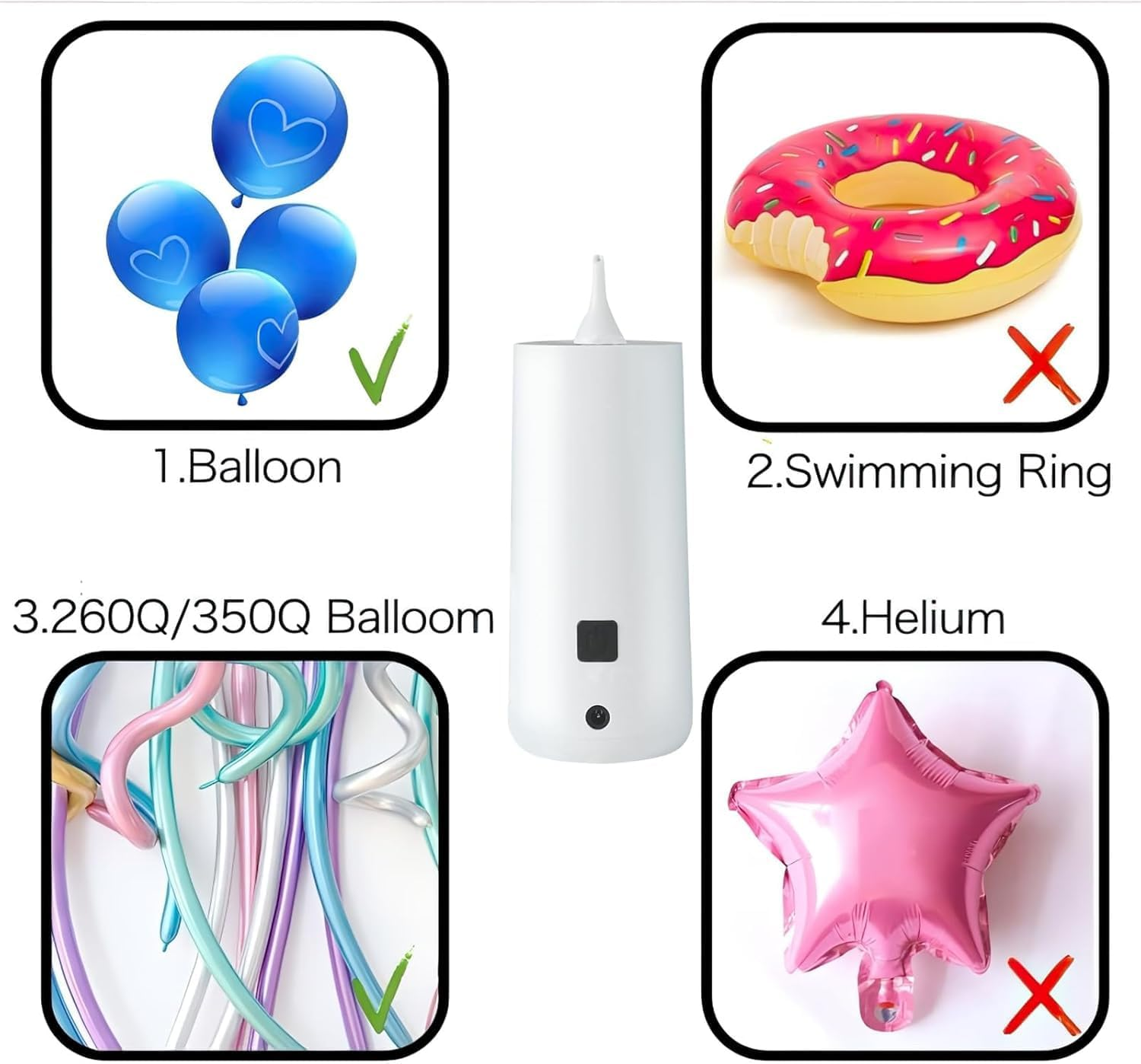 Balloon Pump Electric,Portable Dual Nozzle Electric Balloon Blower Machine,Portable Balloon Pump for Party Wedding Birthday and Festival Decoration,Graduation image number 1