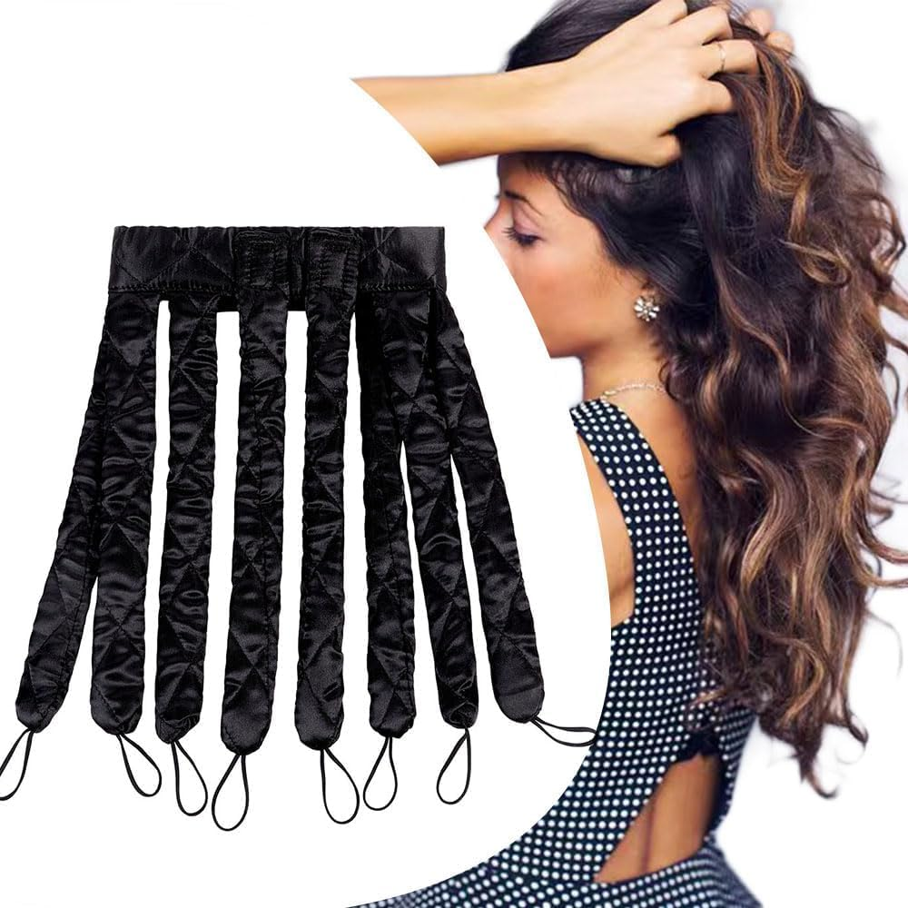Heatless Curling Rod Leopard Print Heatless Curls Headband for Long Hair New Upgraded Skin No Heat Curler with Adjustable & Removable Rollers Girls & Women Use