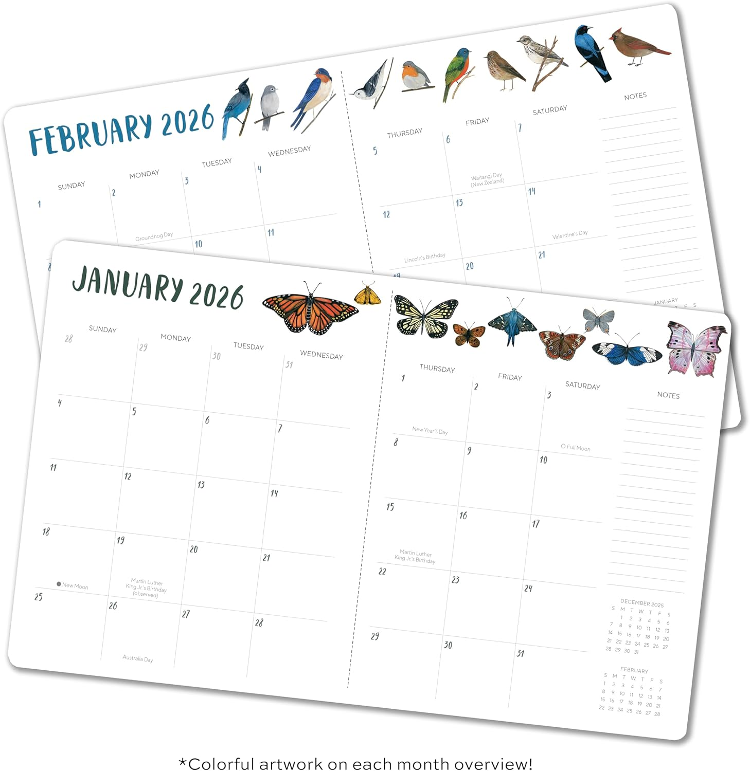 High Note 2026 Monthly Planner 17-Month Planner: August 2025 to December 2026, 7.75" X 9.75" - Orders of the Animals