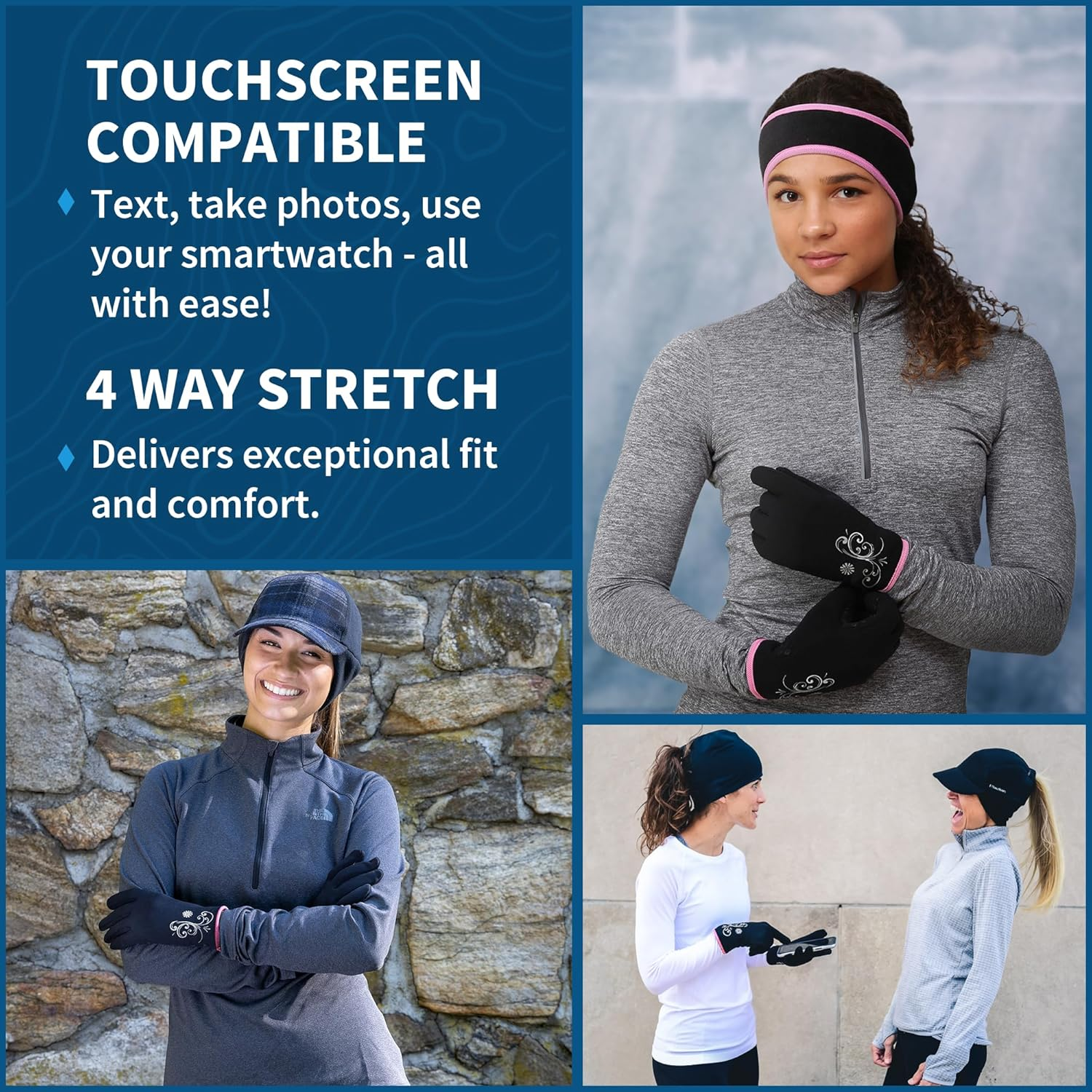 Trailheads Women&rsquo;S Running Gloves | Touchscreen Gloves | Power Winter Running Accessories image number 3