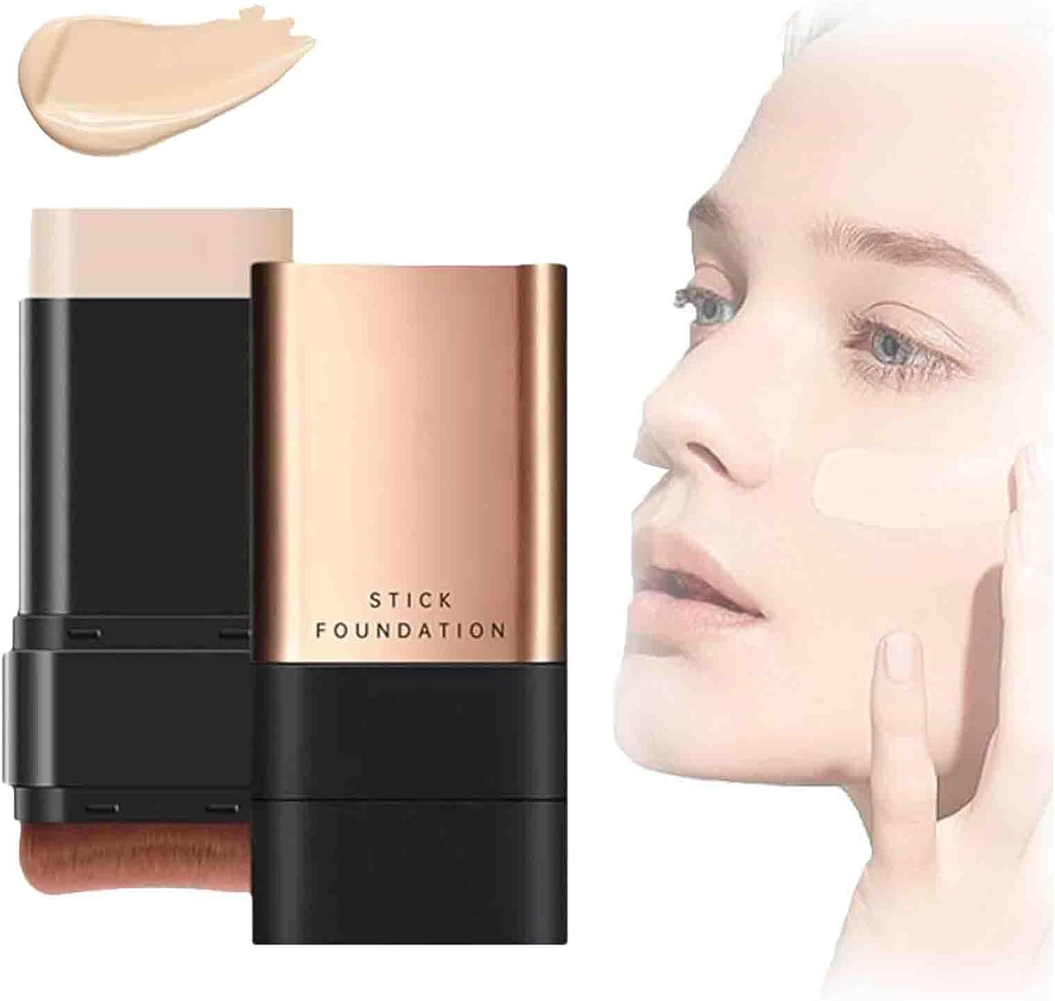 2 in 1- Luxury Anti-Wrinkle Foundation Stick, Double Head Foundation Make-Up Stick, Luxury Anti-Wrinkle Foundation Stick, Korea Flawless Eraser Foundation Stick, Foundation Stick (Mix-2Pcs)