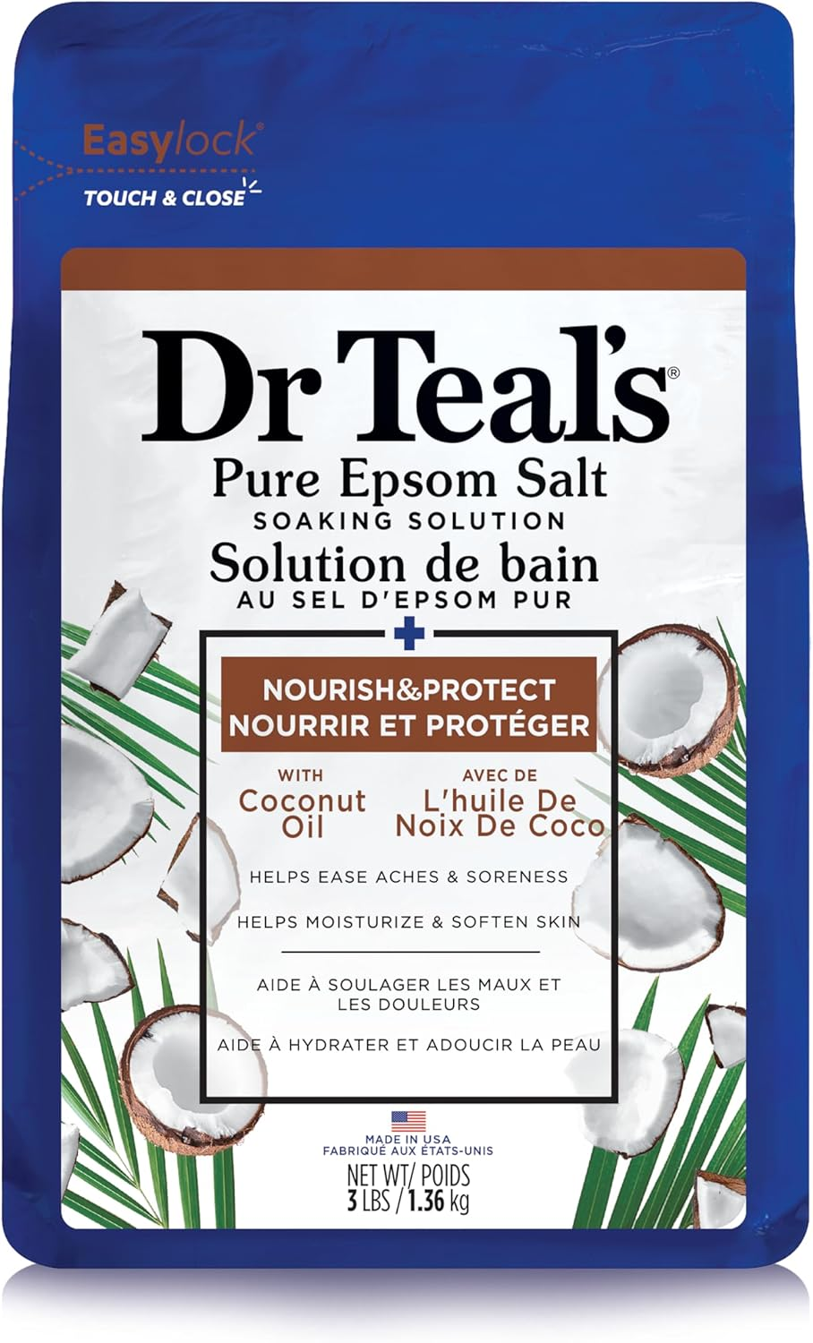 Dr Teal'S Pure Epsom Salt Coconut Oil, 1.36Kg image number 5