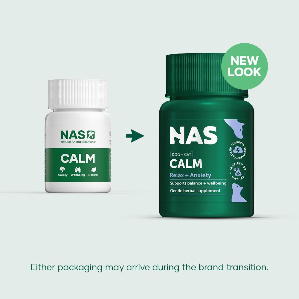 Natural Animal Solutions Calming Chewable Tablets for Dogs Anxiety Support. Dog Calming Tablets, Help Manage Stress, Promote Relaxation and Support Anxiety Relief for Dogs, 60 Count