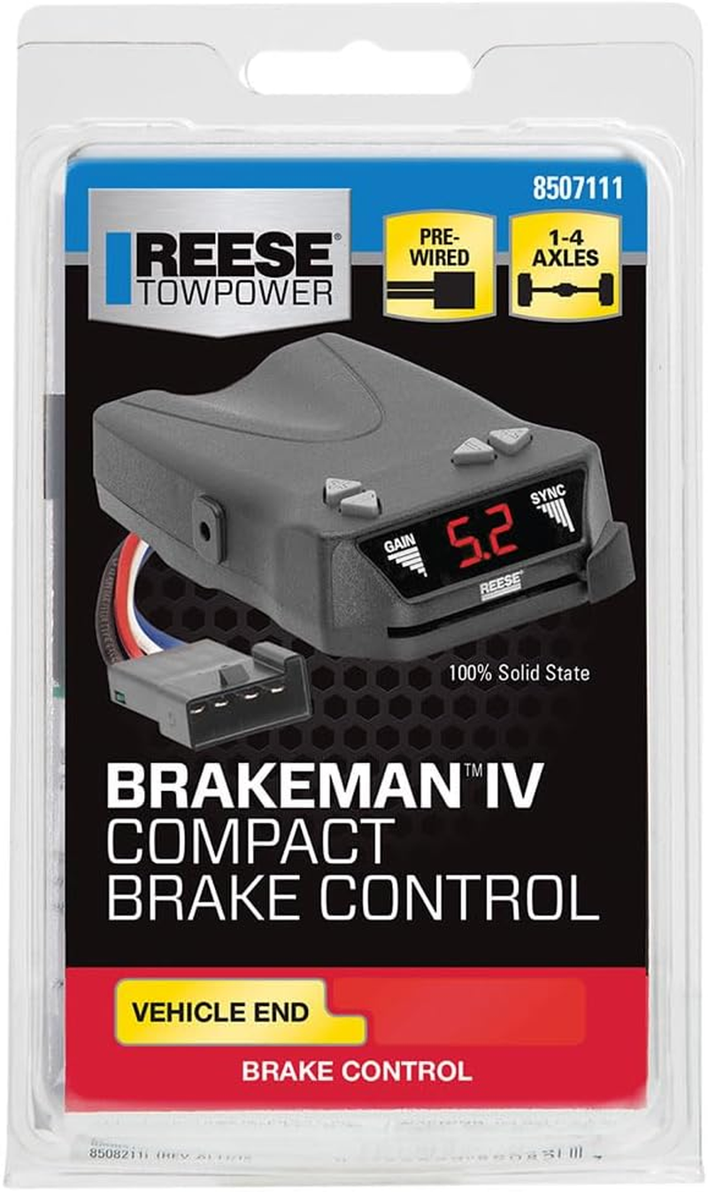 REESE Towpower 8507111 Brakeman IV Digital Brake Control, Small Compact Design