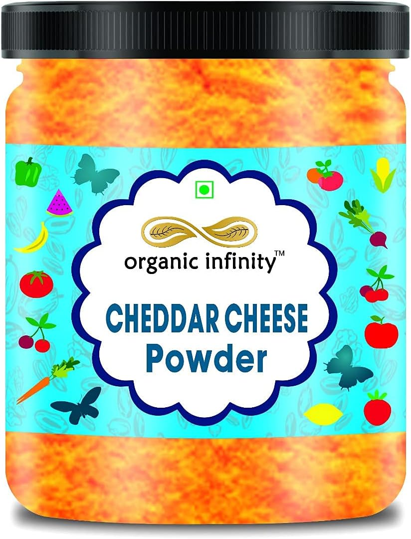 Green Velly Indian Organic Infinity Cheddar Cheese Powder | Cheese Powder for Popcorn - 200 GM by Organic Infinity image number 1