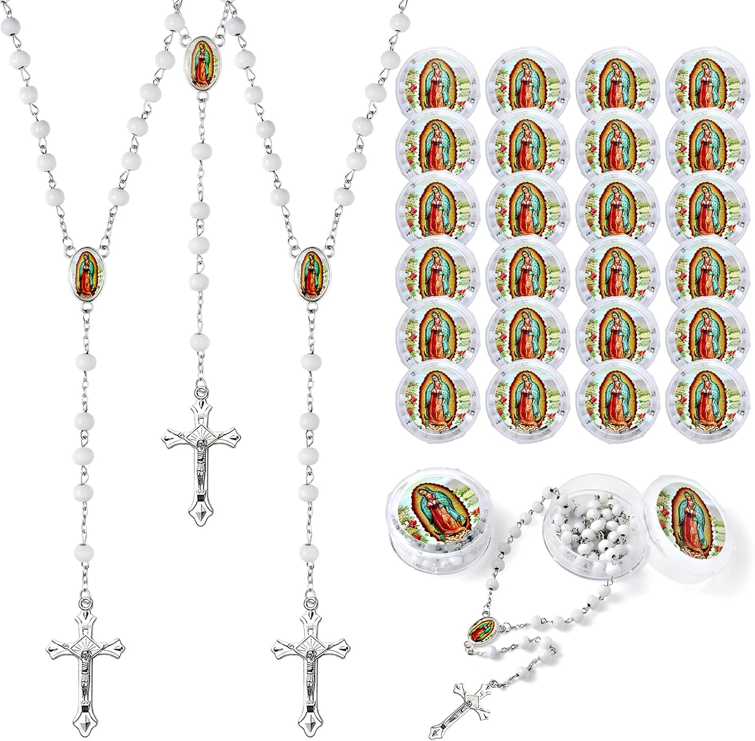 Brilucky Rosary Beads Bulk for Baptism Favors