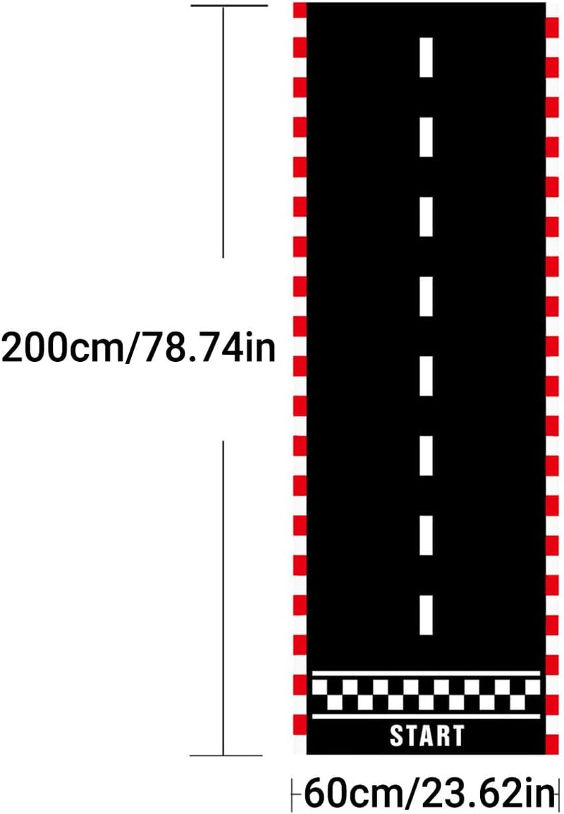 AIMALL 4 PCS Racing Themed Party Runner, Black and White Checkered Race Track Floor Decoration, 78.74" X 23.62" Durable Background Cloth for Events image number 5