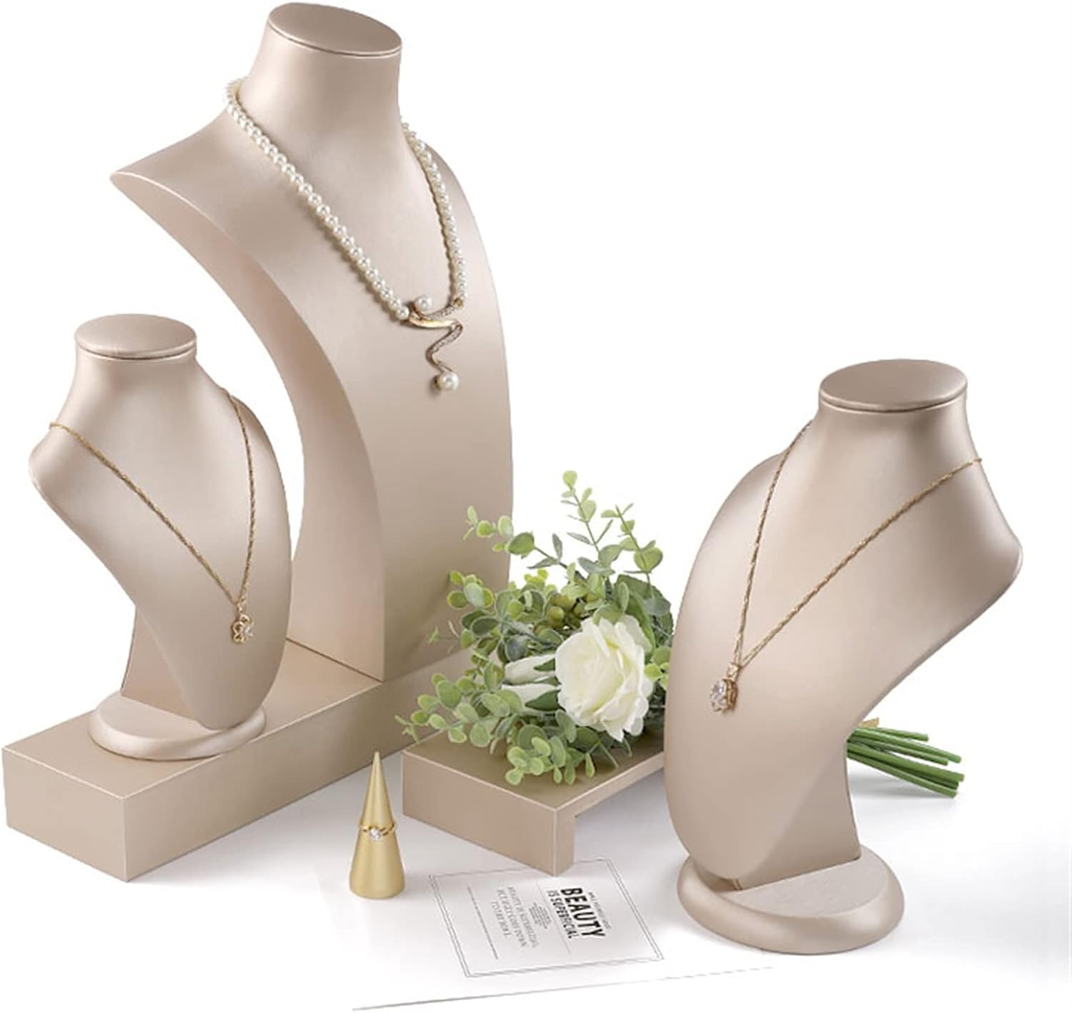 Jewelry Stand Pu Leather Necklace Bust Chain Holder Display Organizer Show Boutique Stand Mannequin Home Organisation, Jewelry Storage for Girls Women Jewelry Holder Jewelry Display (Size : 32Cm) image number 2