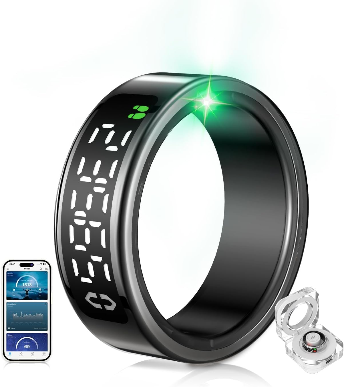 Smart Ring 6Th Generation 【JZ5.0 Chip & 0% Measurement Error】【Military Tested Titanium Design & IP68】 Fitness Ring - 30 Language Support Smart Rings for Men and Women for Android Ios #12 image number 4