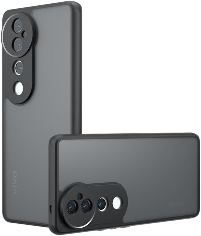 JNERBUYI Case for Vivo V40 5G/Vivo V40 Pro 5G, Shockproof Mobile Phone Case with Camera Protection, Matte Transparent Protective Case with Anti-Fingerprint