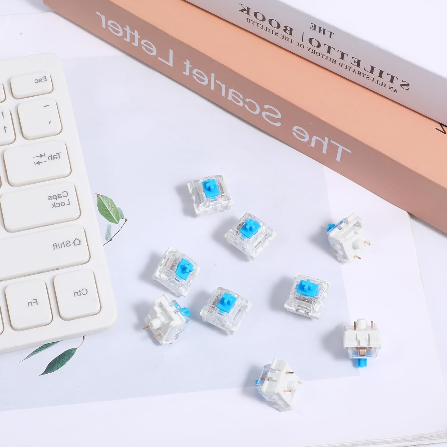 Mechanical Keyboard Switches 20-Pack - Blue Clicky 3-Pin Switches, Dustproof & Waterproof, Enhanced RGB Lighting for Keyboard Accessories for Mechanical Gaming Keyboards image number 3