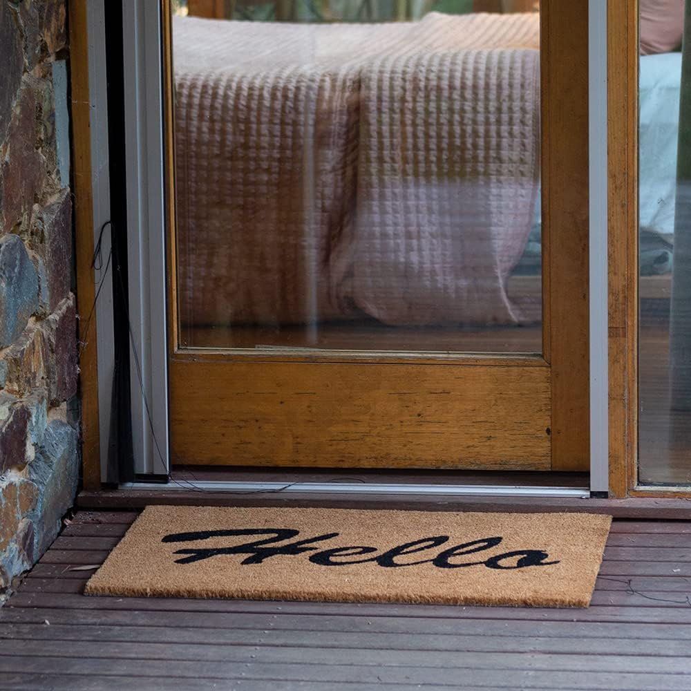 J.Elliot Delavan Hello Printed Coir Door Mat, 75 Cm Length X 45 Cm Width
