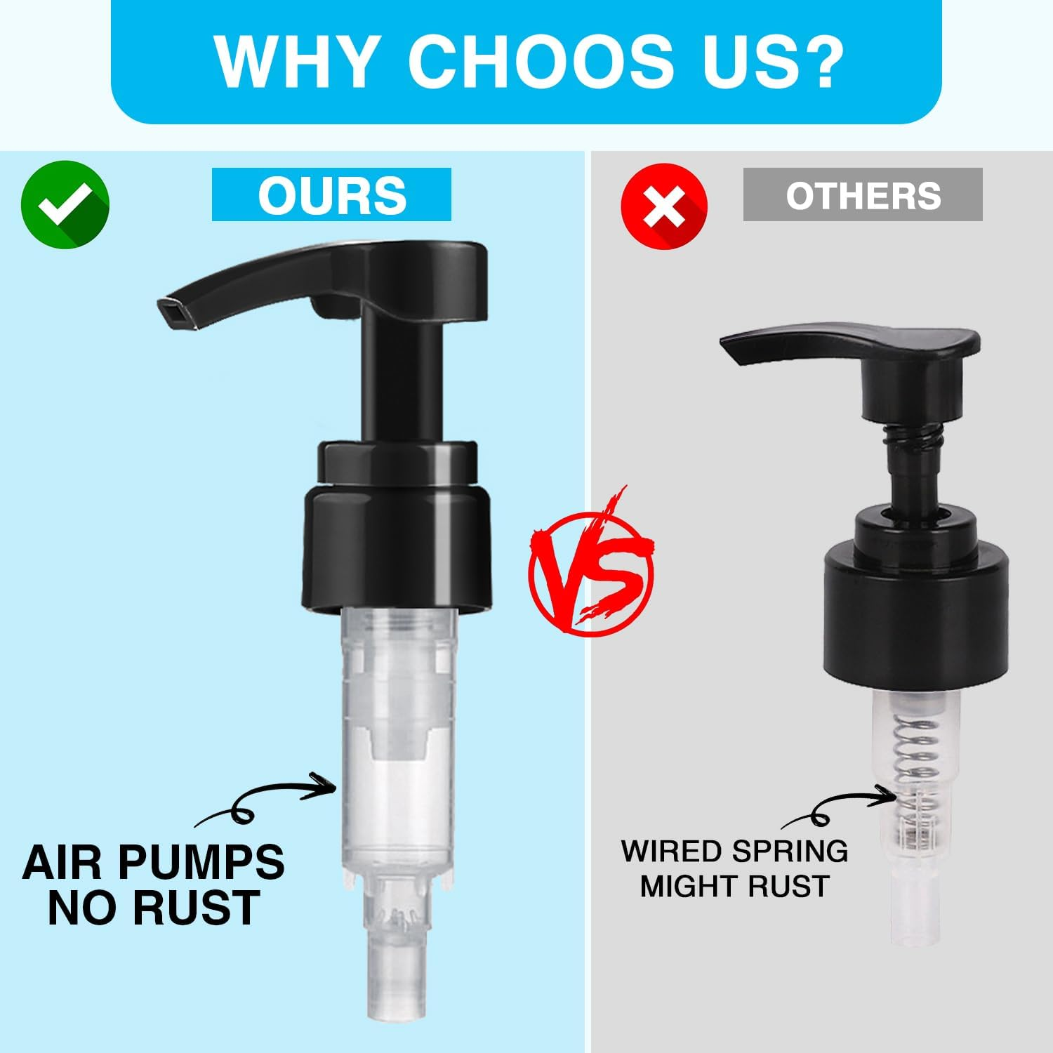 4-Pack Shampoo Pump for Liter 33.8 Oz Shampoo and Conditioner Pump Dispenser Fits Most Salon Bottles with 1.1 Inch Opening, Black & White Replacement Pump Top for Soft Hair Product,Body Wash,Lotion image number 4