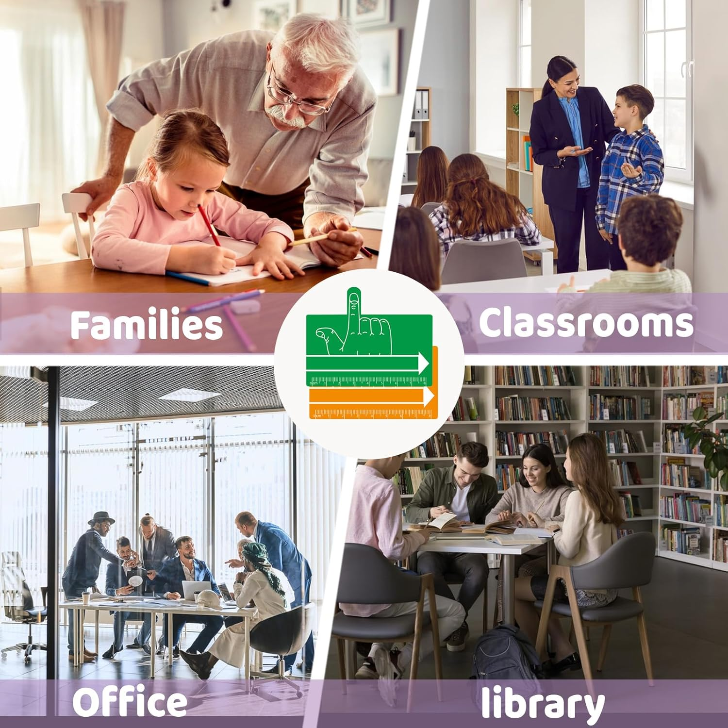 Bagentry 8 Pcs Finger Spacers for Writing with Guided Reading Strips, One Finger Spacer Handwriting Tool, Word Spacing Tool Dyslexia Aid Bookmark for Home Classroom School Supplies (8 Colors)