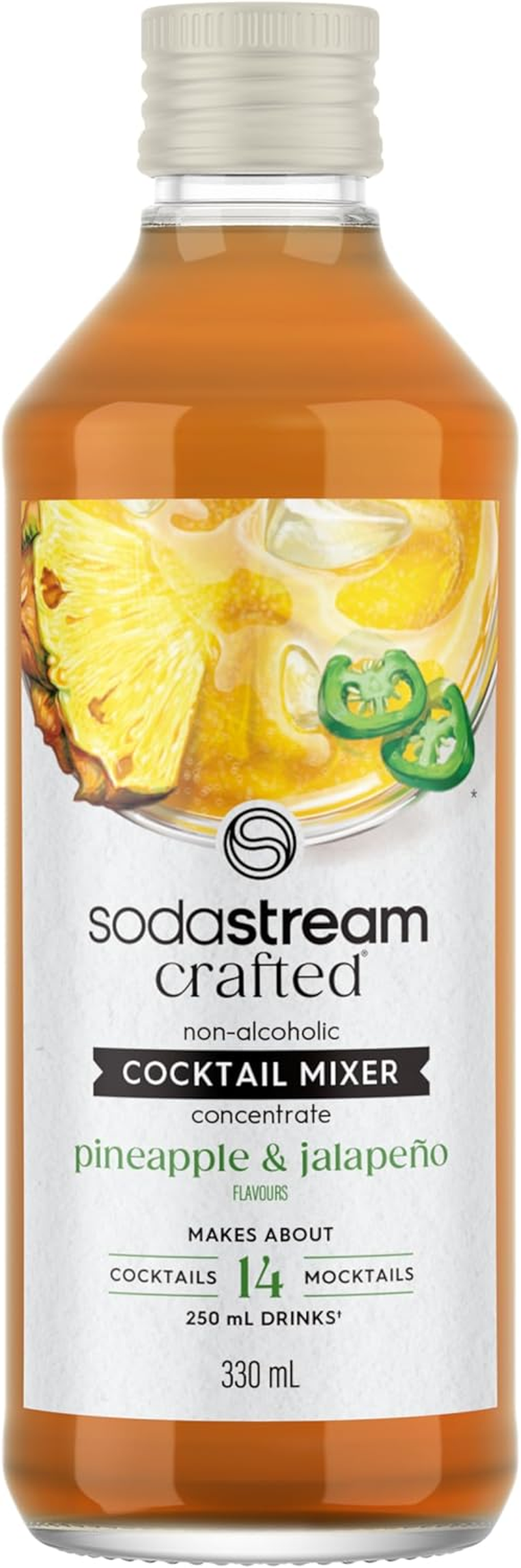Sodastream - Crafted Cocktail Mixer Pineapple & Jalapeno Drink Mix | for Soda Makers; Turns 10.5 Litres of Fizzy Water into a Delicious Cocktail or Mocktail | Makes 42 Servings | 330Ml, Pack of 3 image number 2