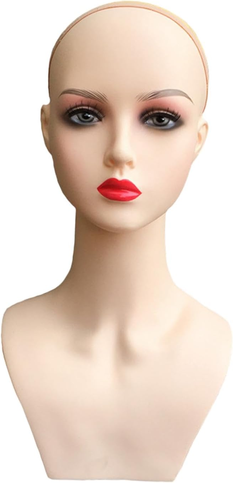 Eigell Female Wig Head Mannequin with Shoulder Smooth Durable Multifunctional Wig Display Model Manikin for Wigs Making Styling Earrings Hairpieces, Style A - Style B image number 6