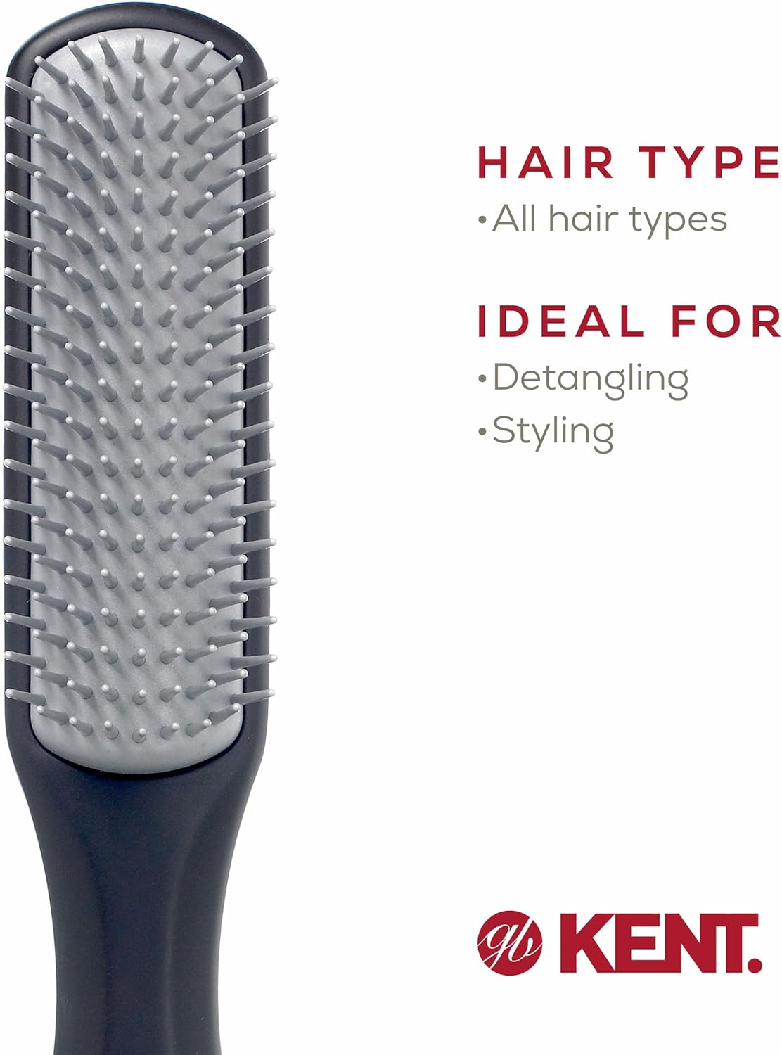 Kent KFM3 Narrow Hair Brush, Grey image number 2