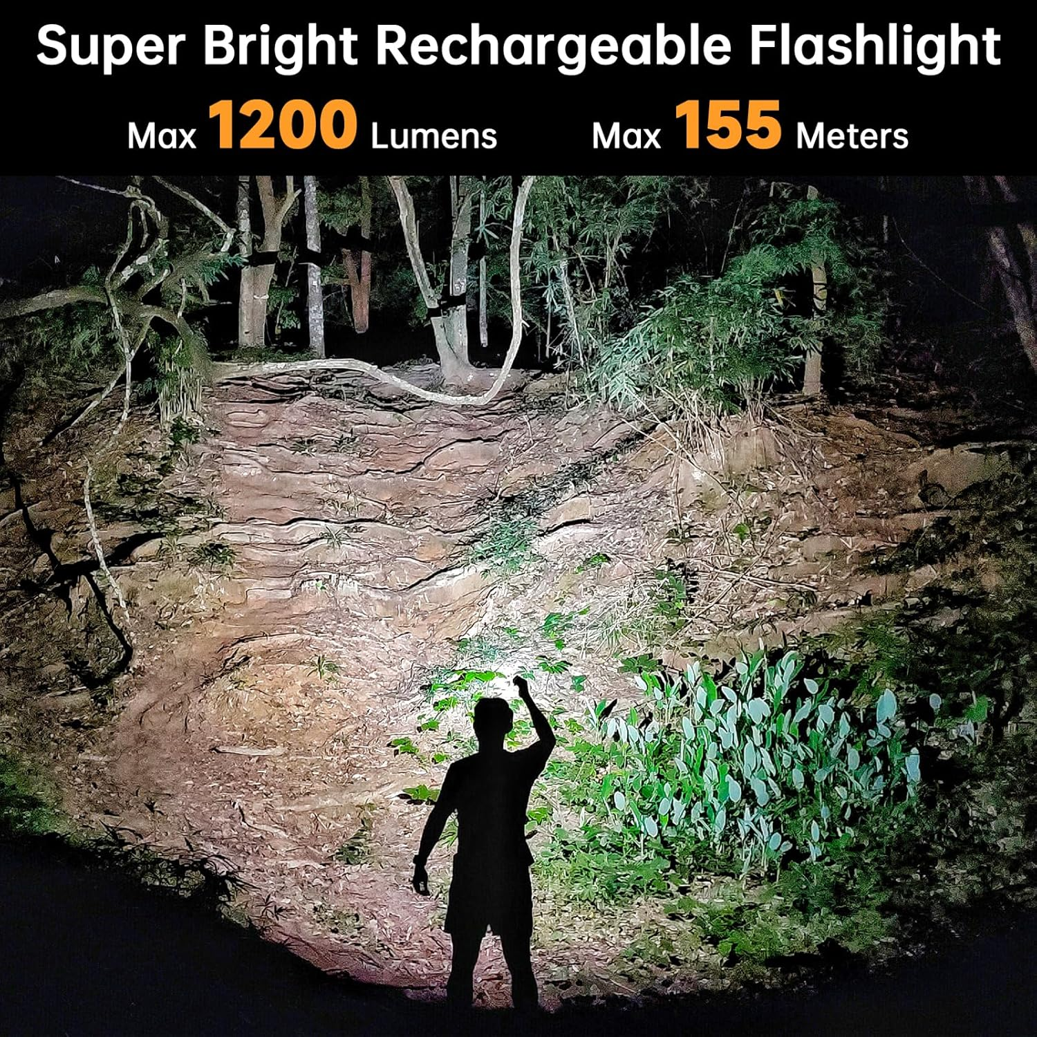 Wurkkos FC11C LED Flashlights Rechargeable -Small Powerful EDC Flashlight 90CRI 1200 High Lumen, IP67 Waterproof,Magnetic Tailcap,155M Beam Distance for Garden Dog Walking Emergency(Orange 5000K) image number 6