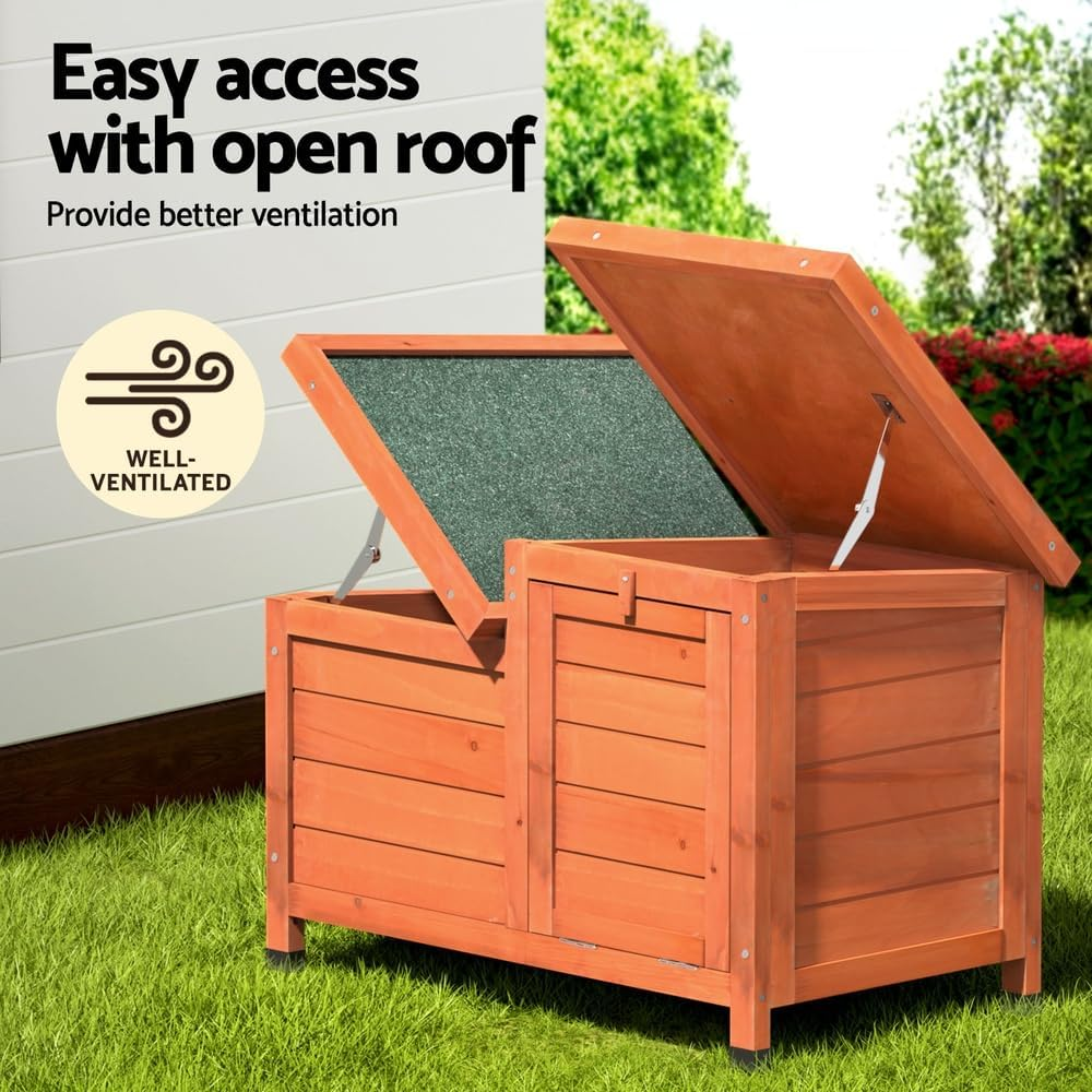 I.Pet Rabbit Hutch Outdoor Cat House Wooden Shelter Condo Small Enclosure Indoor image number 5