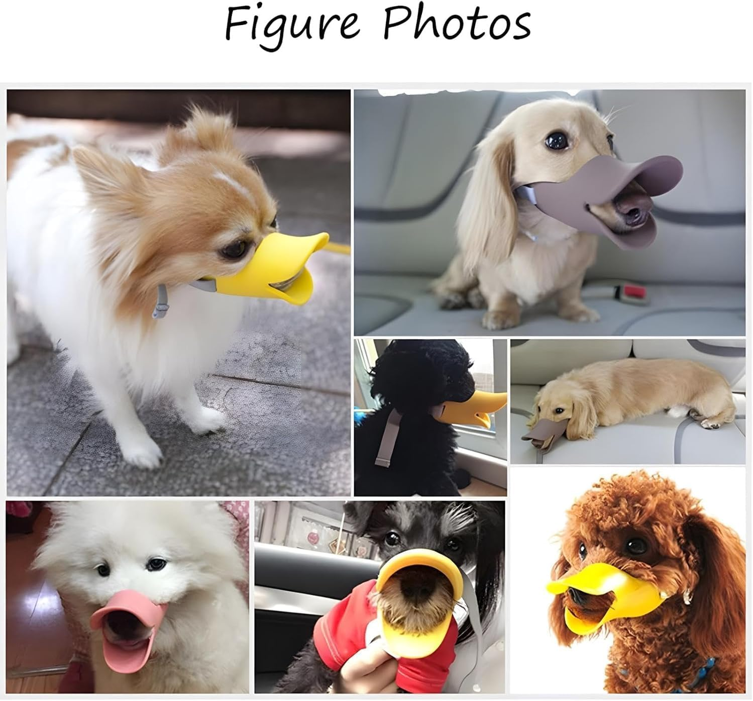 Anti Bite Duck Mouth Shape Dog Mouth Covers Anti-Called Muzzle Masks Pet Mouth Set Bite-Proof (Yellow, M) image number 3