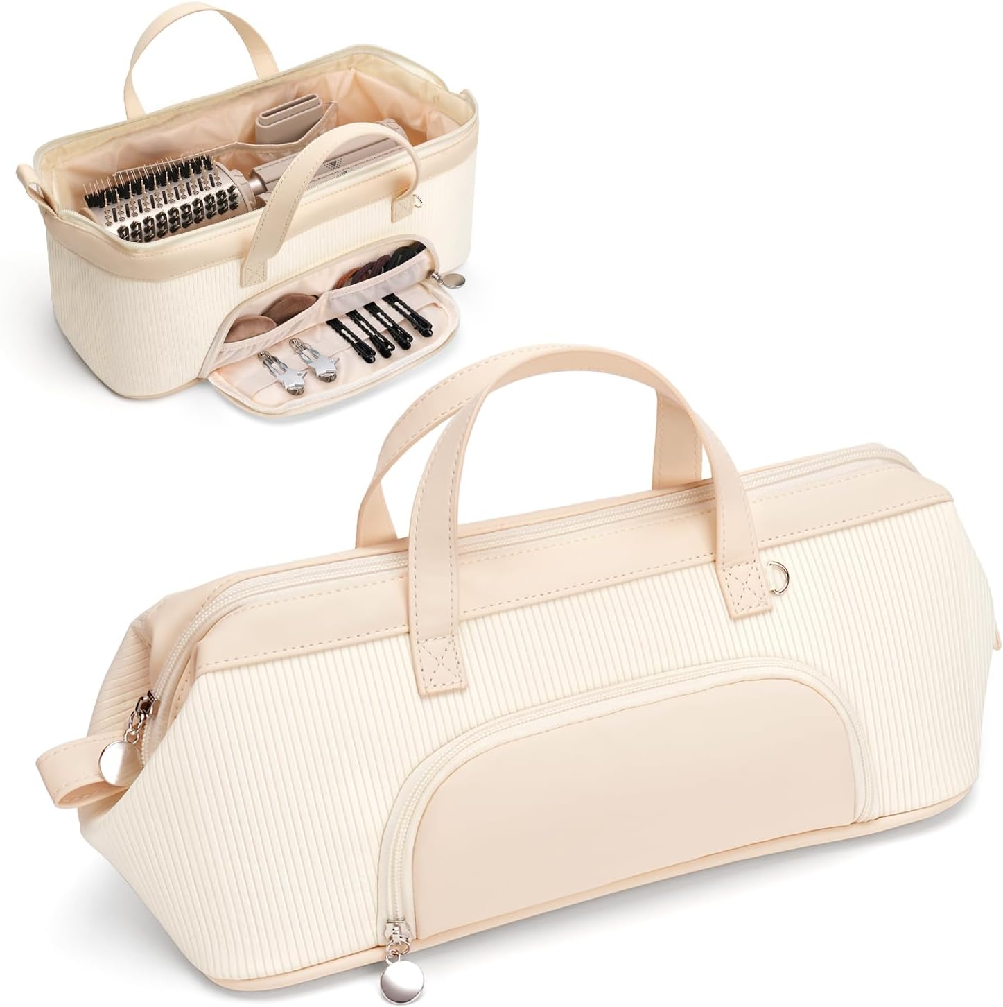 Lotour Hair Tools Travel Case Bag for Shark HD430 Flexstyle/Dyson Airwrap/Dyson Supersonic Hair Dryer, Beige, Travel image number 3