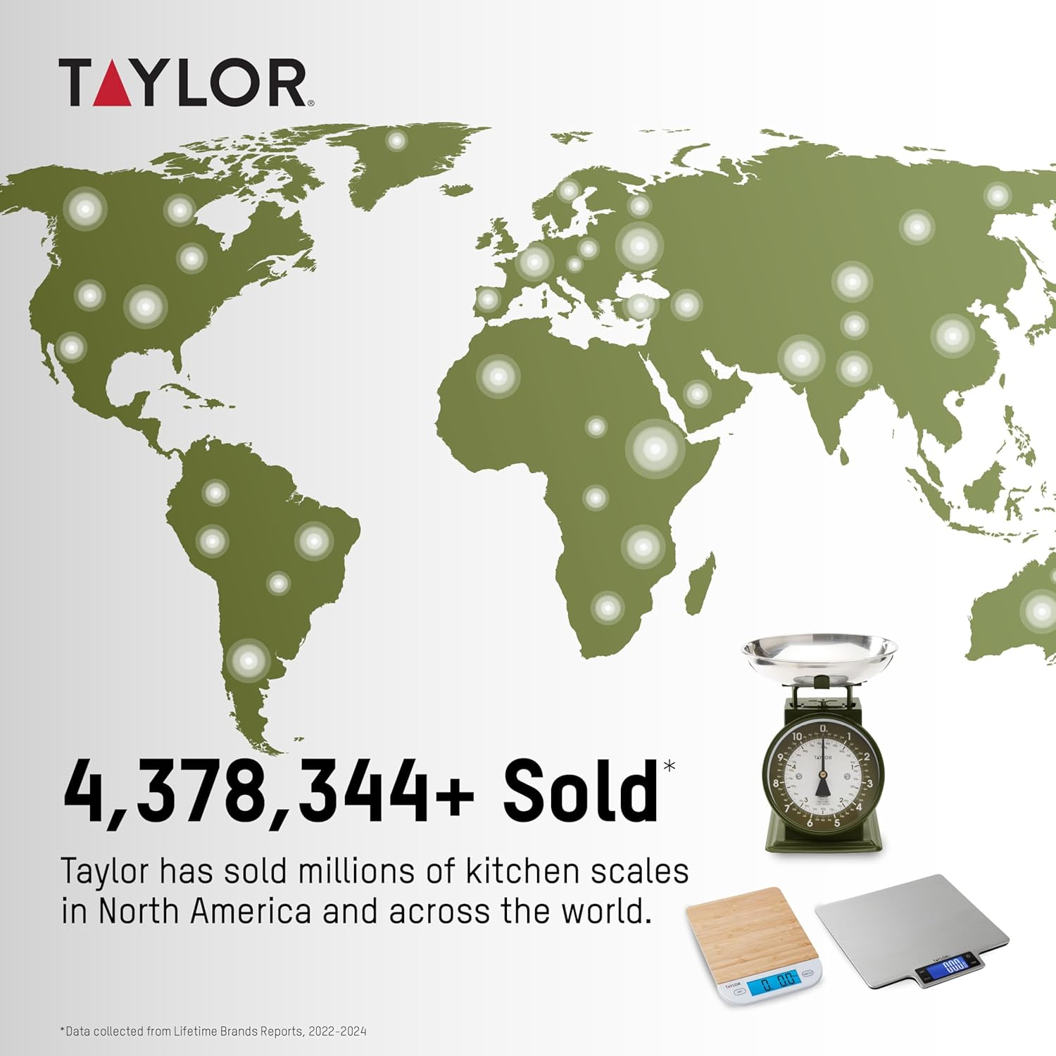 Taylor Mechanical Kitchen Weighing Food Scale with Bowl, Weighs up to 11Lbs, Measures in Grams and Ounces, Food Scales for Kitchen, Green image number 4