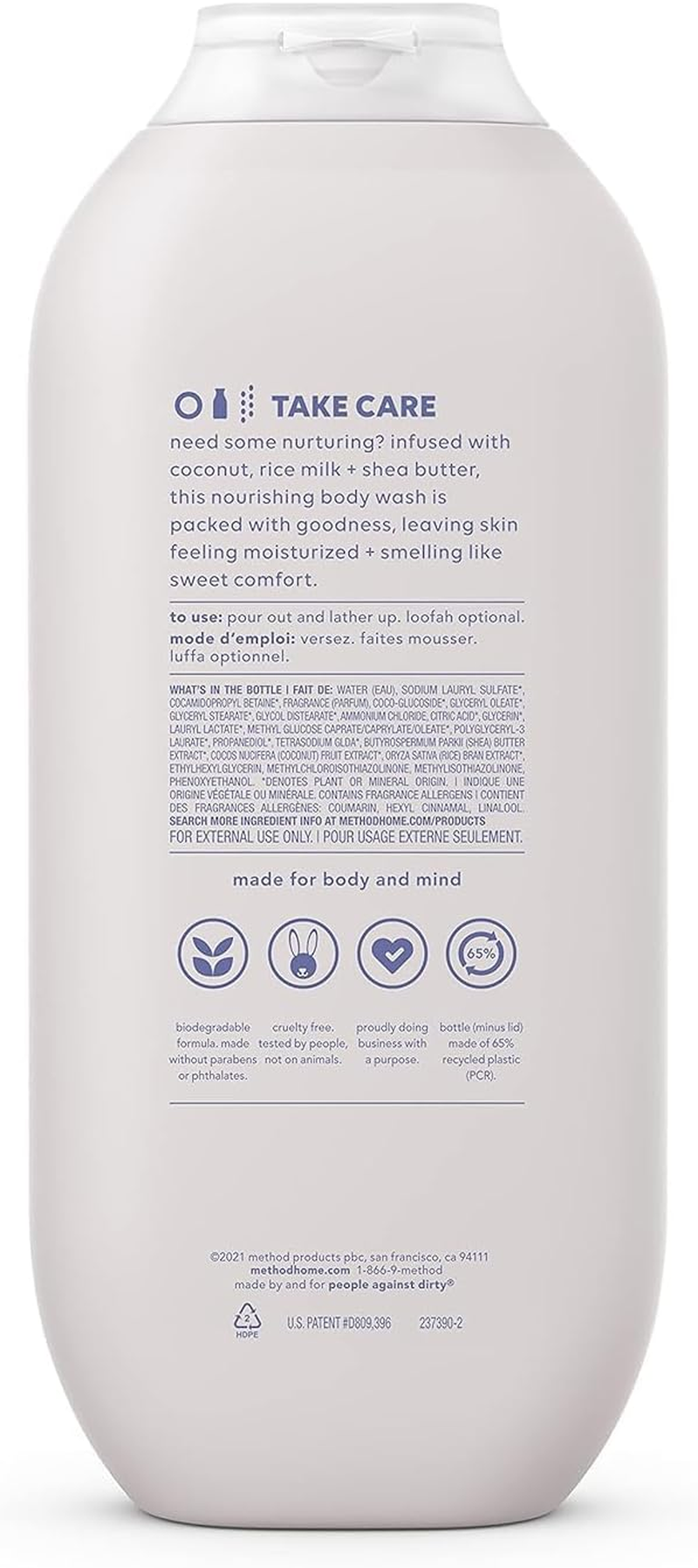 Method Body Wash, Simply Nourish, Paraben and Phthalate Free, Biodegradable Formula, 18 Oz (Pack of 3) image number 2