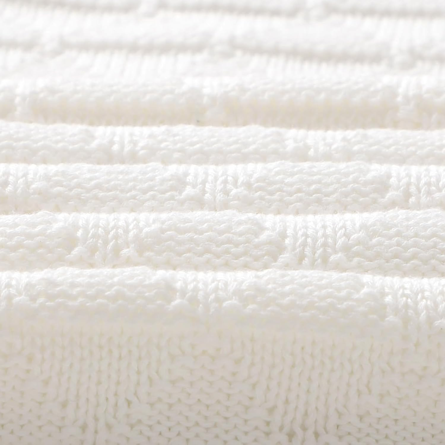 Wugugu Baby Receiving Blanket for Boys Girls Knit Neutral Swaddle Blankets Soft Lightweight Crib Stroller Blankets for Newborn Infant Toddlers White 30 X 40 Inch image number 5