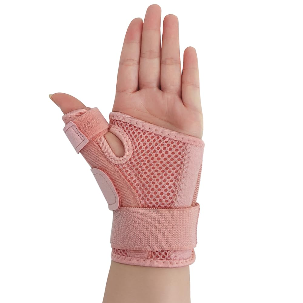 Thumb Spica Support Strap - De Quervains Splint Brace Tendonitis Arthritis Pink (Universal, Pink) image number 2