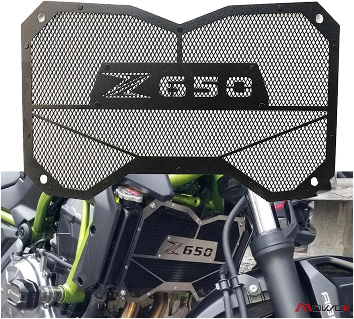Compatible with Z650 Z 650 Ninja 650 2017 2018 2019 2020 2021 2022 2023 Motorcycle Oil Water Cooler Grille Cover Radiator Guard (Color : Black, Size : Ninja 650) image number 1