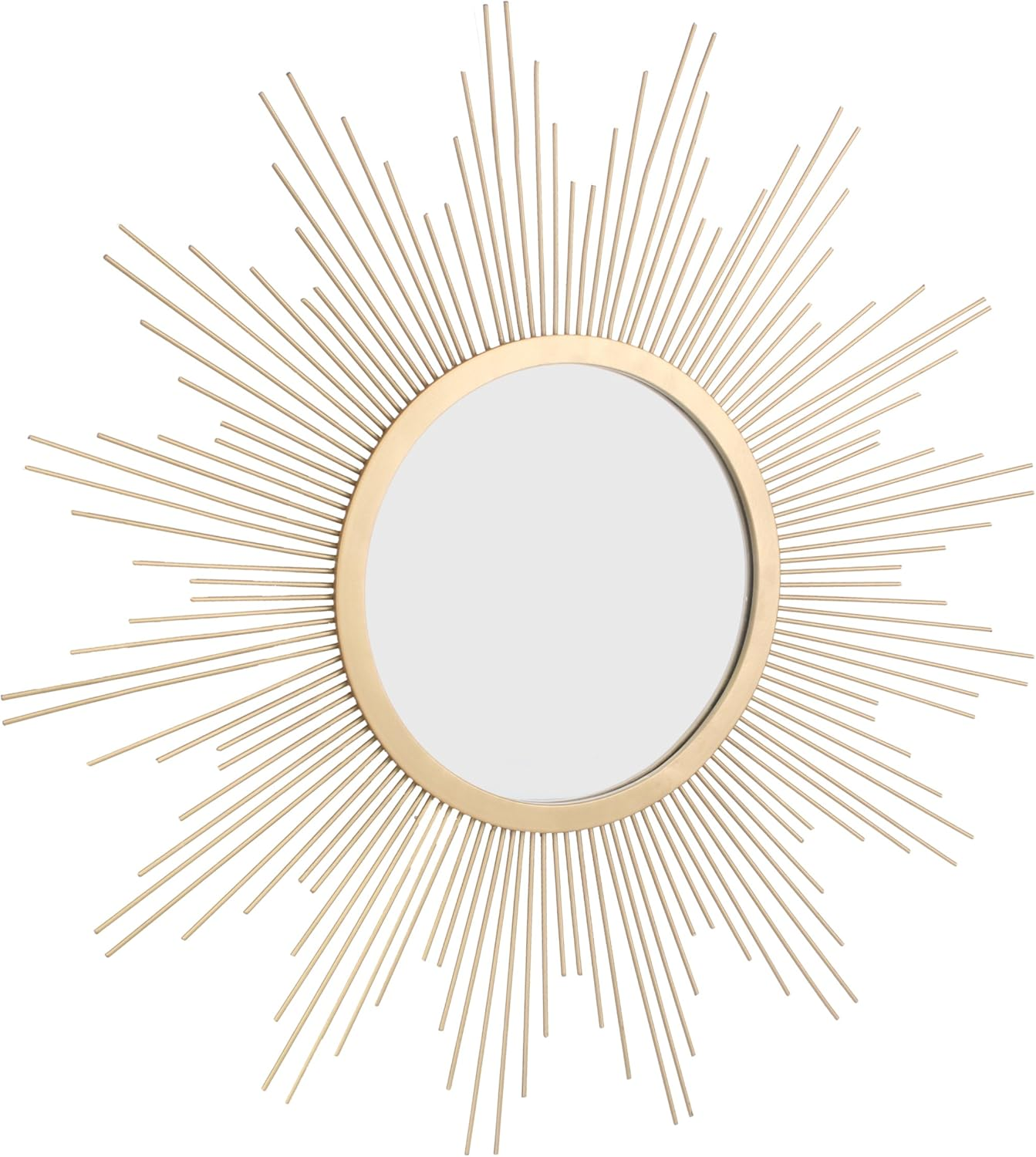 Stonebriar round 23" Antique Gold Metal Starburst Hanging Wall Mirror with Attached Mounting Bracket, Decorative Decor for the Living Room, Bedroom, Bathroom, Hallway, and Entryway image number 3