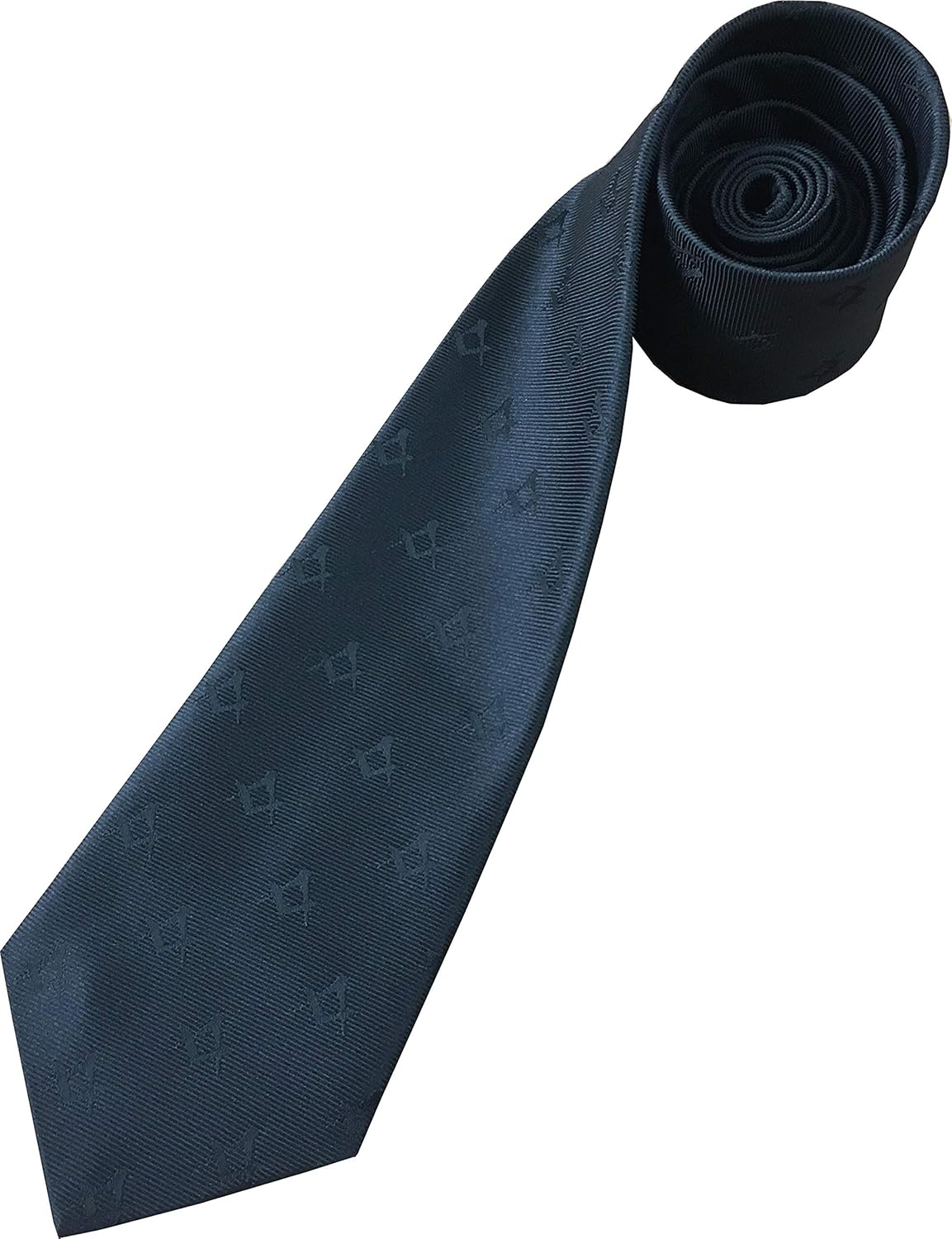 Freemasons Masonic Black Woven Neck Tie, Black, Standard Tie Length: 57 Inches