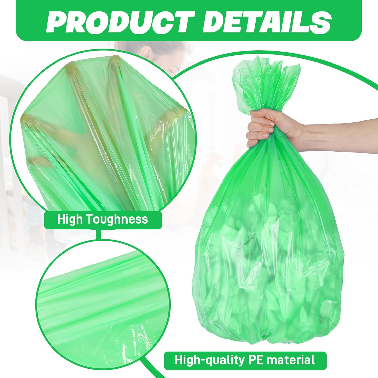 Hejo 12 Pack Nappy Bin Refill, 4.5M Nappy Refill Bags Compatible for Tommee Tippee Angelcare Twist & Click Refill, Smellproof Nappy Bags Refill, Diaper Pail Refill Liner Hold (Green) image number 2