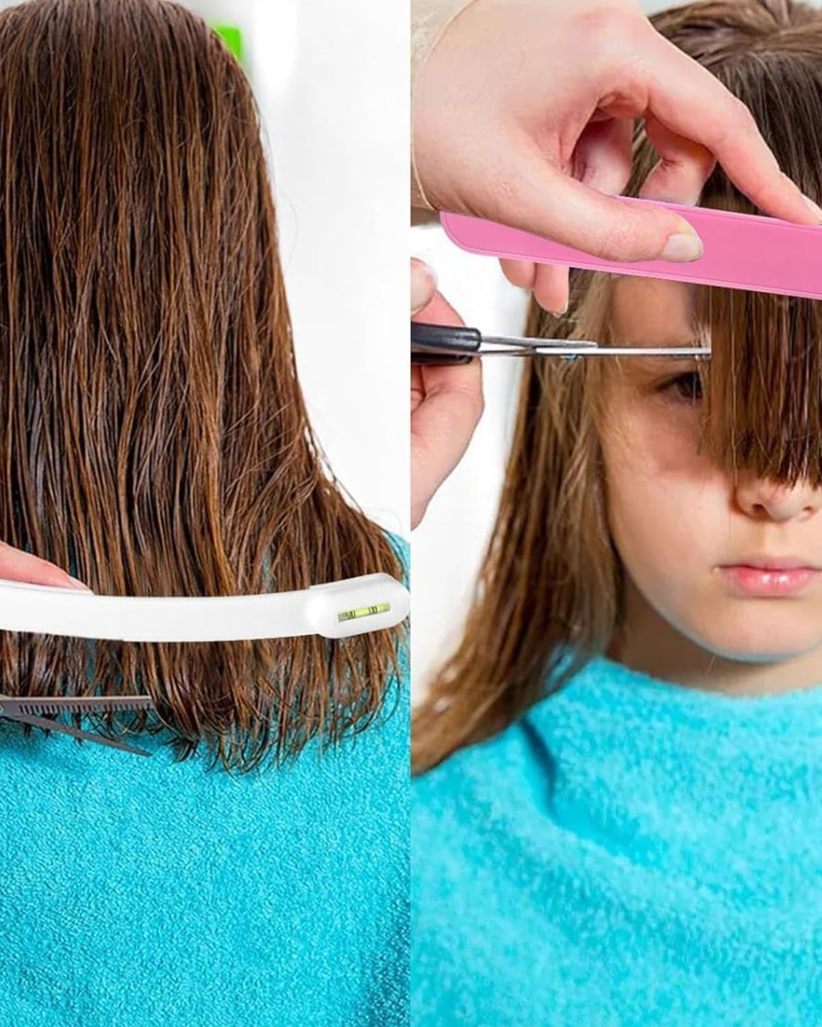 KGDUYC Pack of 2 Hair Cutting Aid, Hair Cutting Tool Clip, DIY Hair Cutting Tool, Easy Haircut, Professional Hair Cutting Tool Set, Salon Hairdresser Styling Ruler image number 1