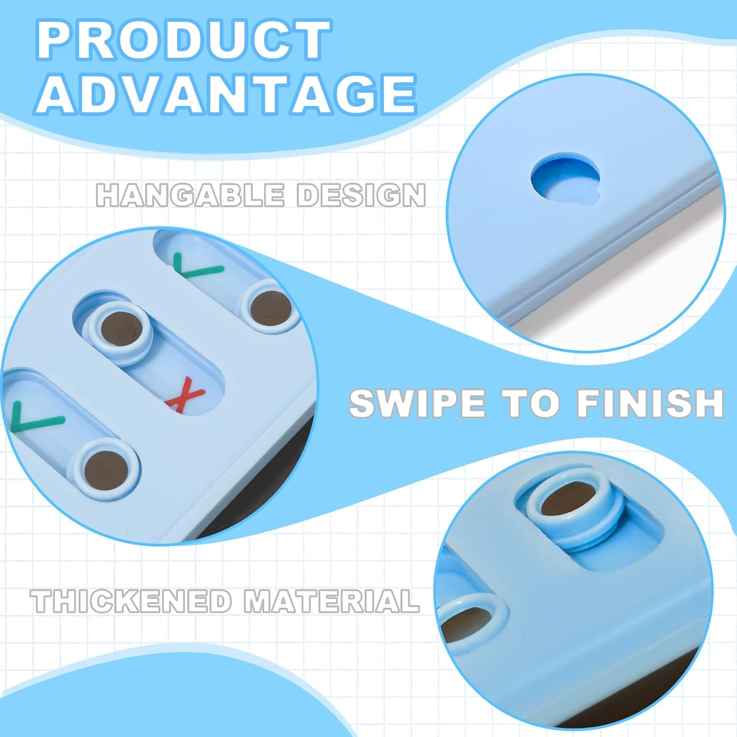 ZOHEA 4 PCS Removable Chore Chart Board for Kids, Reusable Checklist with 20 Detachable Cardstock, Plastic to Do List, Blank Checklist Board, Planning Board for Kids, Adults, Home, School, Office image number 3