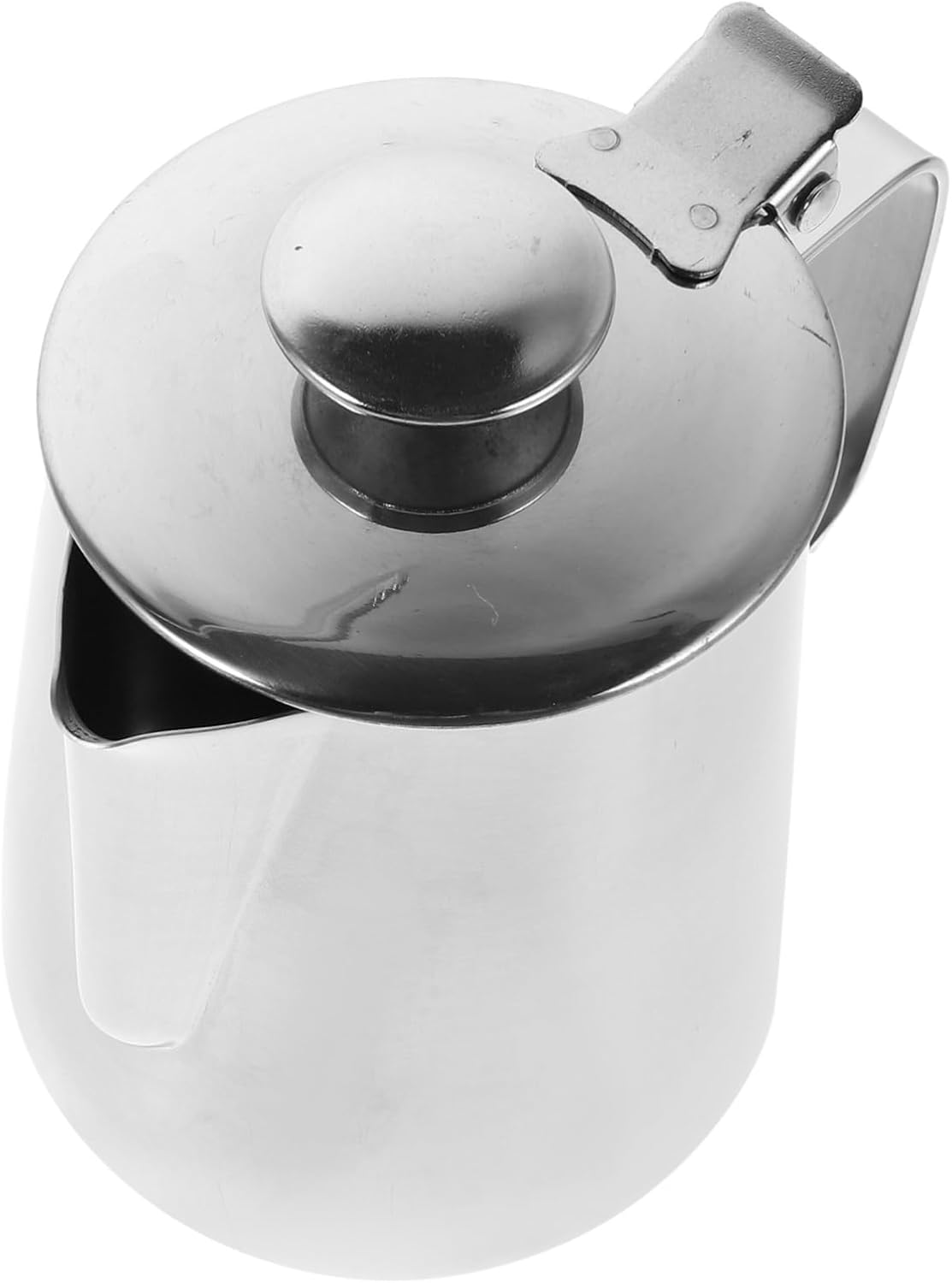 ZUNOXAZ Milk Frothing Pitcher Milk Frother Cup Stainless Steel Steamer Cup with Lid Coffee Jug Espresso Machine Accessories for Cappuccino Coffee Latte Art 350Ml image number 3