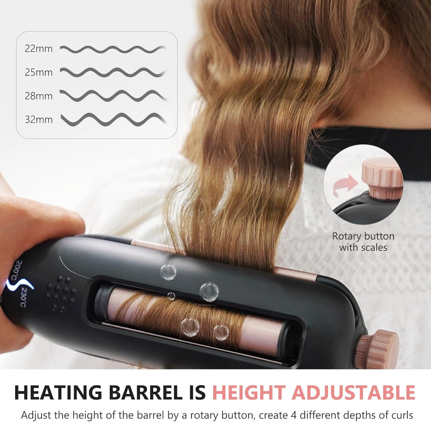 Janelove 4 in 1 Adjustable Hair Waver, Waver Curling Iron, Hair Crimpers and Wavers, Deep Waver, Create 4 Types of Waves-0.87In-1In-1.1In-1.25In, 5 Temps with LED Display, Ideal Gifts for Women image number 1