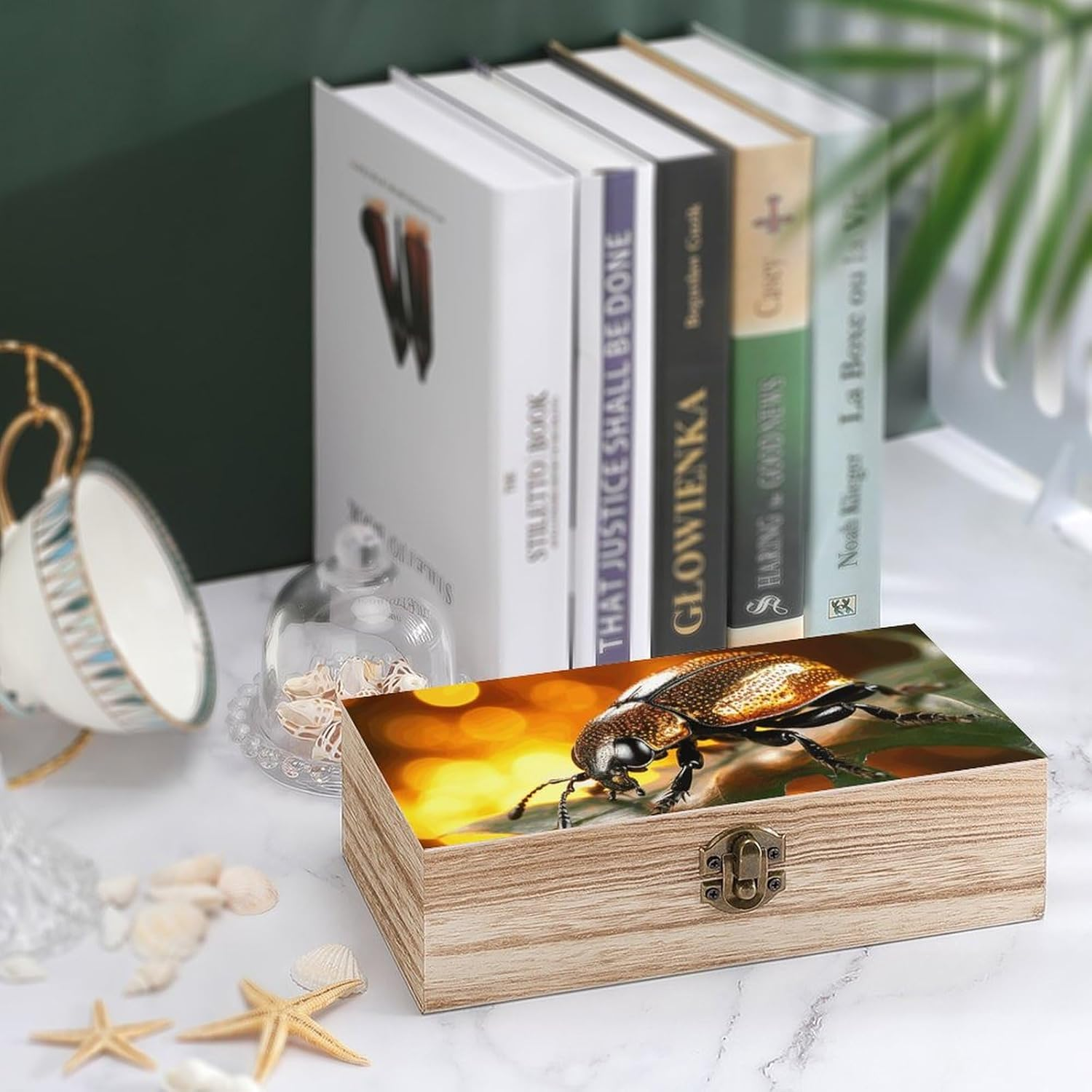 Ladybug Wooden Box Wood Wedding Keepsake Boxes with Lids Small Decorative Boxes Lightweight Wooden Memory Storage Box for Crafts Keepsakes Jewelry Photo Letter Storage image number 3