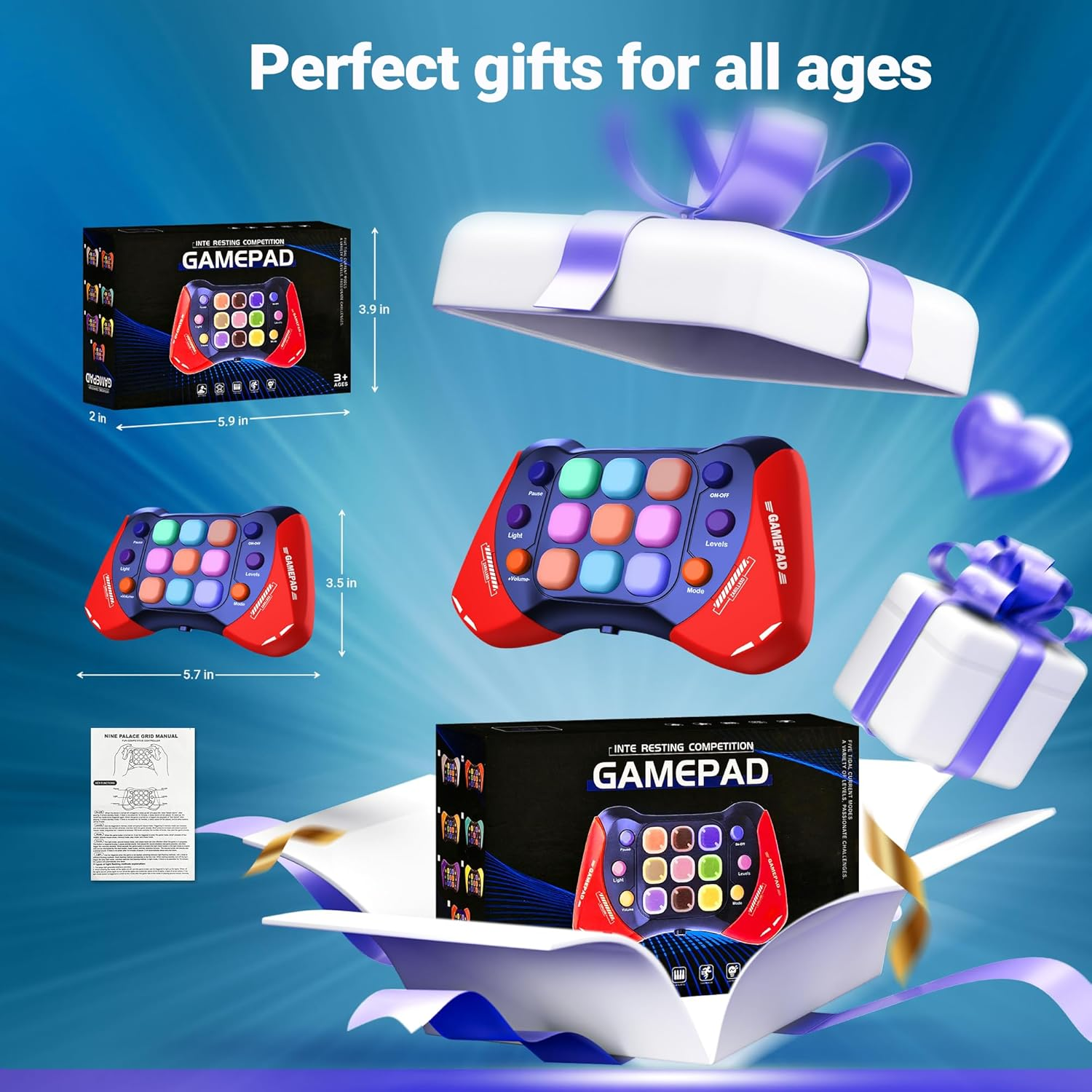 Upgraded Fast Press Push Pop Game Fidget Toys - Handheld Game Console with 5 Modes, Quick Push Button Stress Toy, Electronic Toys, Ideal Birthday Gifts STEM Toys for Boys Girls image number 5