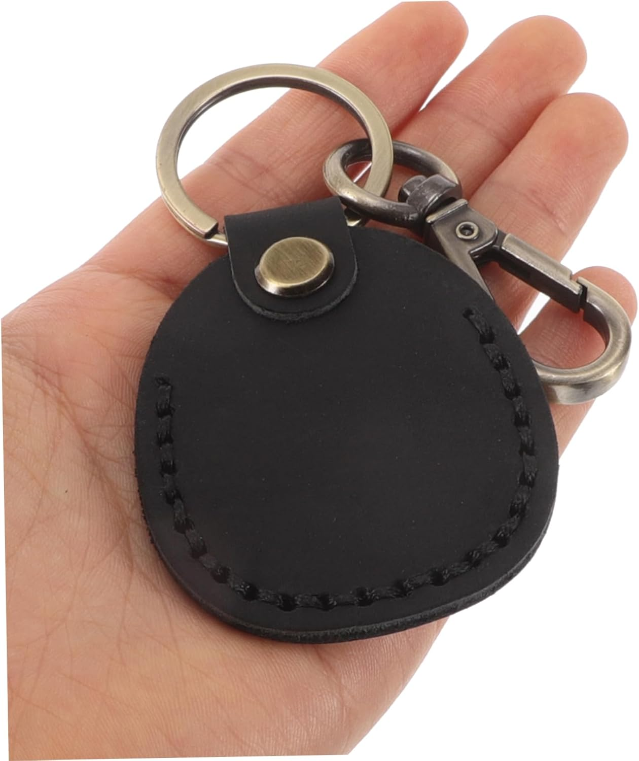 Luxshiny 3Pcs Retro Pu Card Holder Keychain Set, Handmade Leather Protector Key Fob Case Storage Pouch for Women, Small Access Tag Sleeve for Office and Community Use image number 2