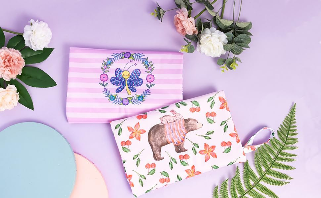 ALVABABY 2Pcs Cloth Diaper Wet Dry Bags Waterproof Reusable with Two Zippered Pockets Travel Beach Pool Daycare Soiled Baby Items Yoga Gym Bag for Swimsuits or Wet Clothes L-AMD0467-AU image number 4