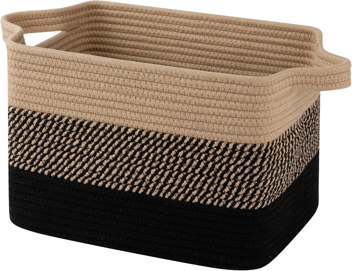 OIAHOMY Storage Basket, Woven Baskets for Storage, Cotton Rope Basket for Toys,Towel Baskets for Bathroom - Pack of 3, Gradient Yellow