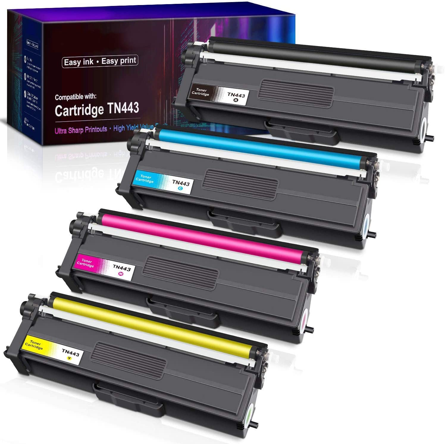 4 Pack (1BK,1C,1M,1Y) TN-443 TN443 Toner Compatible with Brother HL-L8260CDW HL-L8360CDW MFC-L8690CDW MFC L8900CDW (1BK1C1M1Y) image number 4