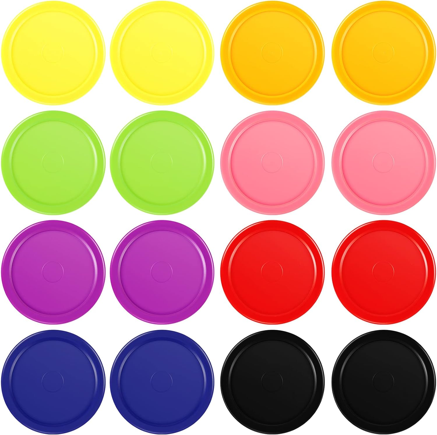 Skylety 16 Pieces Home Hockey Pucks 2.5 Inch Red Replacement round Hockey Pucks Multicolors for Game Tables Equipment Accessories image number 5