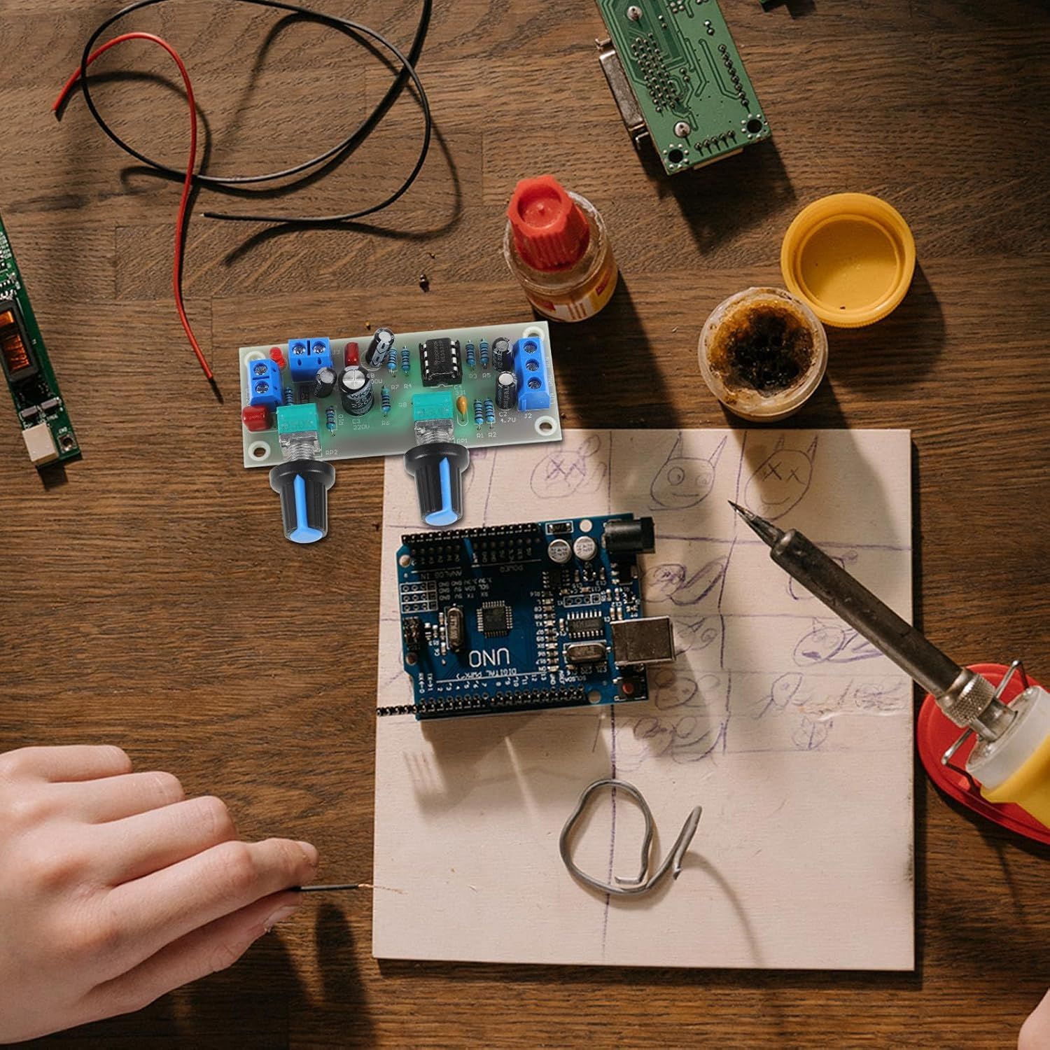 HOMSFOU Power Amplifier Board Low Bass Mainboard 10-24V Single Power Supply Audio Amplifier Module with Volume Control for Home Theater Preamplifier DIY Electronics Random Color image number 3