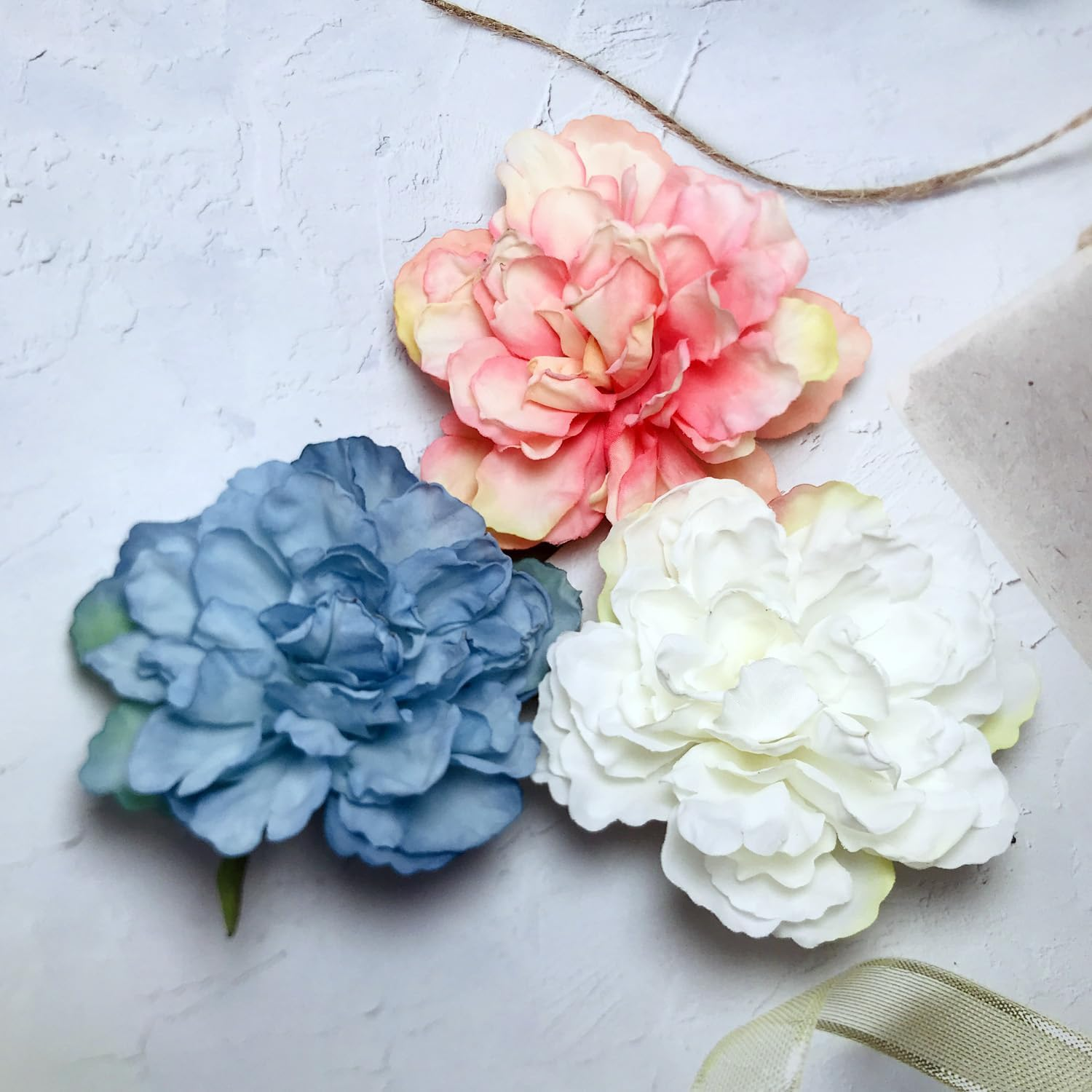 3Pcs Peony Hair Clips Artificial Flower Hair Pins Flower Hair Barrette Accessories Bohemian Flower Hairpin for Party Beach Wedding image number 6