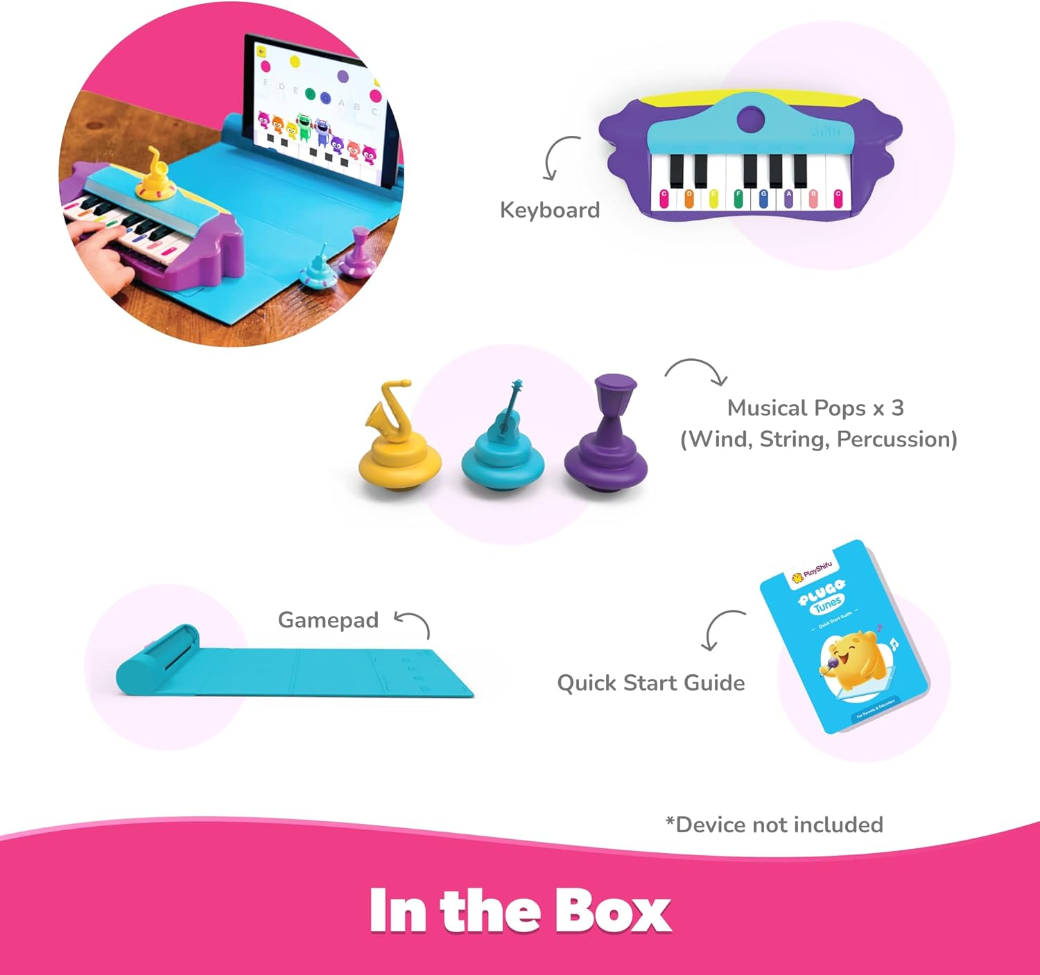 Playshifu Plugo Tunes by - Piano Learning Kit | Musical STEAM Toy for Ages 4-10 - Music Instruments Gift for Boys & Girls (Works with Ipads, Iphones, Samsung Tabs/Phones, Kindle Fire) image number 3