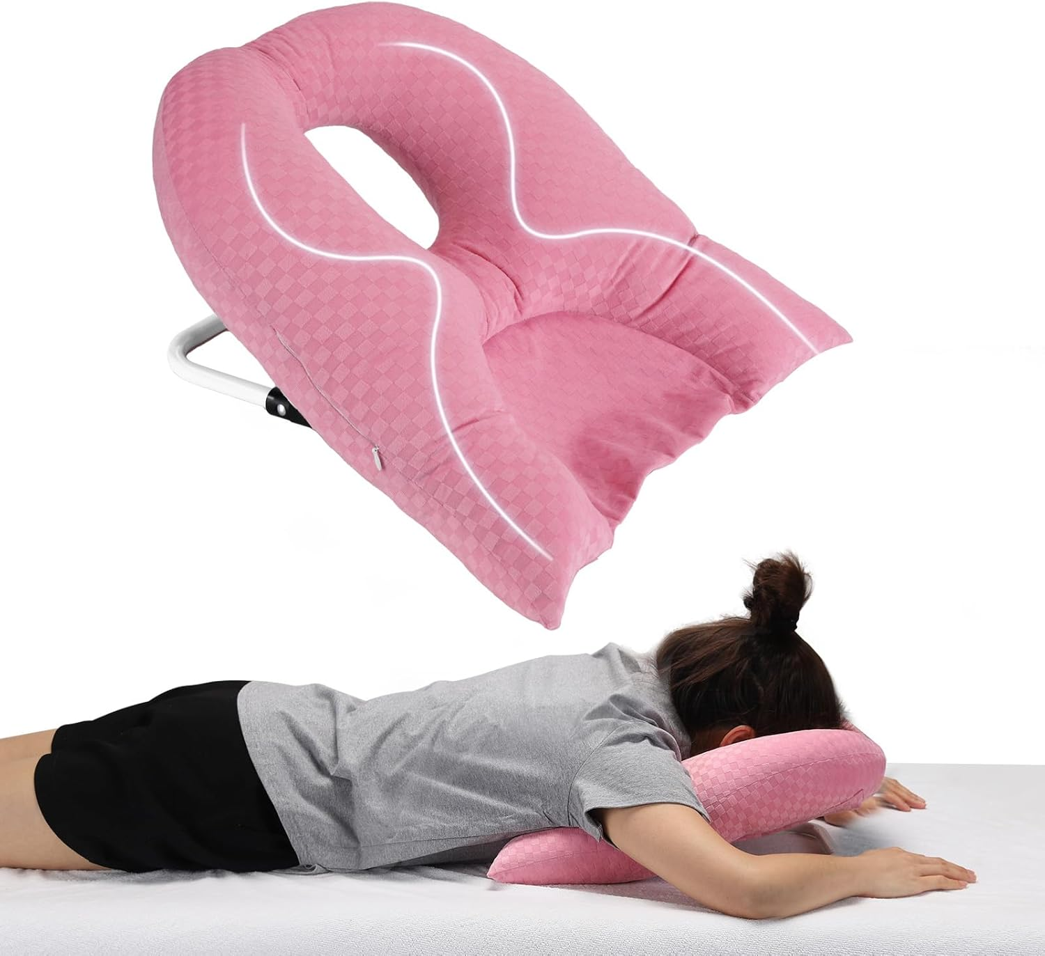 Beatvive Face down Pillow for Sleeping, Prone Pillow for Vitrectomy or Retinal Surgery, Adjustable Height Prone Prone Pillow Face down Sleep, Retina Lying Pillow Eye Surgery Recovery (Square Gray)